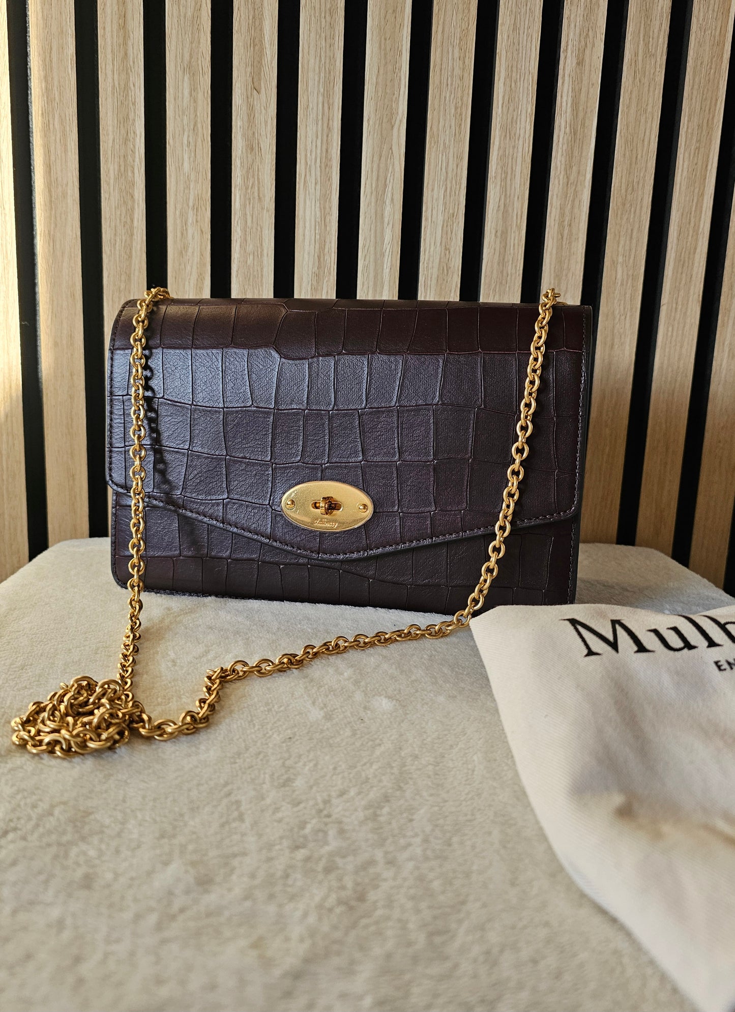 Mulberry darley croc print. Oxblood.