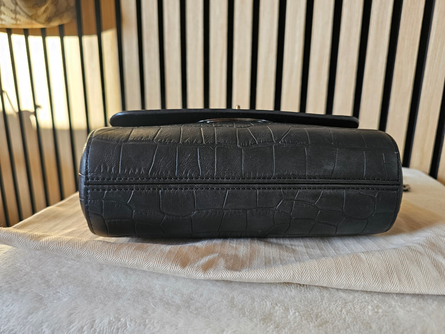 Mulberry lily croc print. Black - mat.