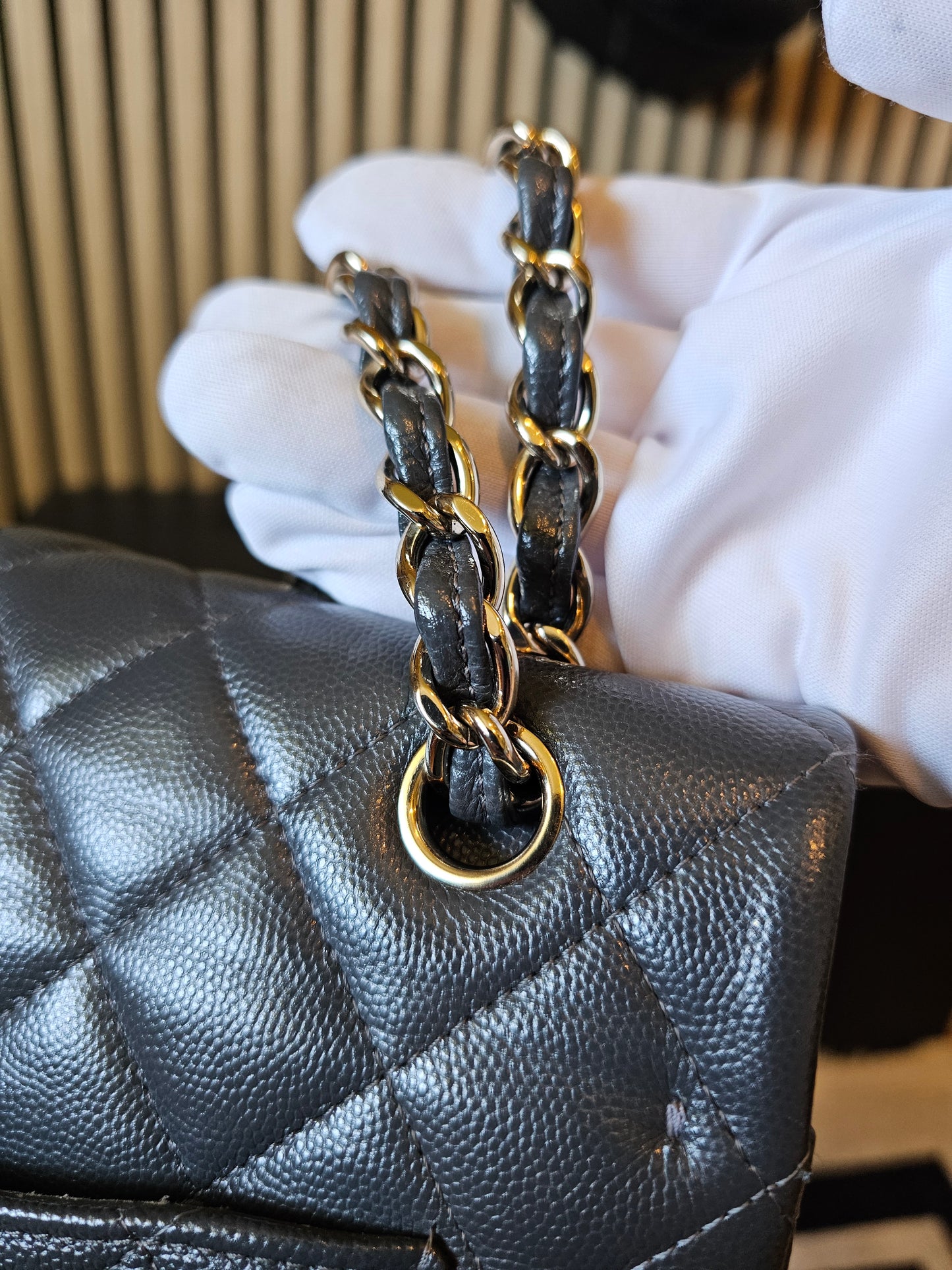 A58601 - Chanel Maxi Classic - Dark Grey with GHW.