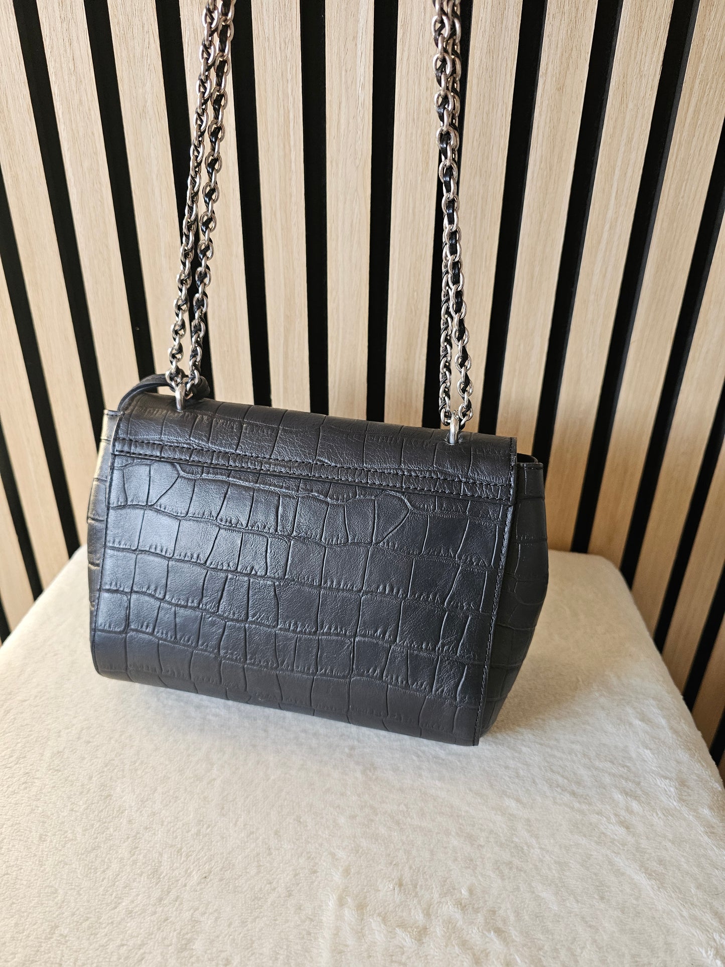 Mulberry lily croc print. Black - mat.