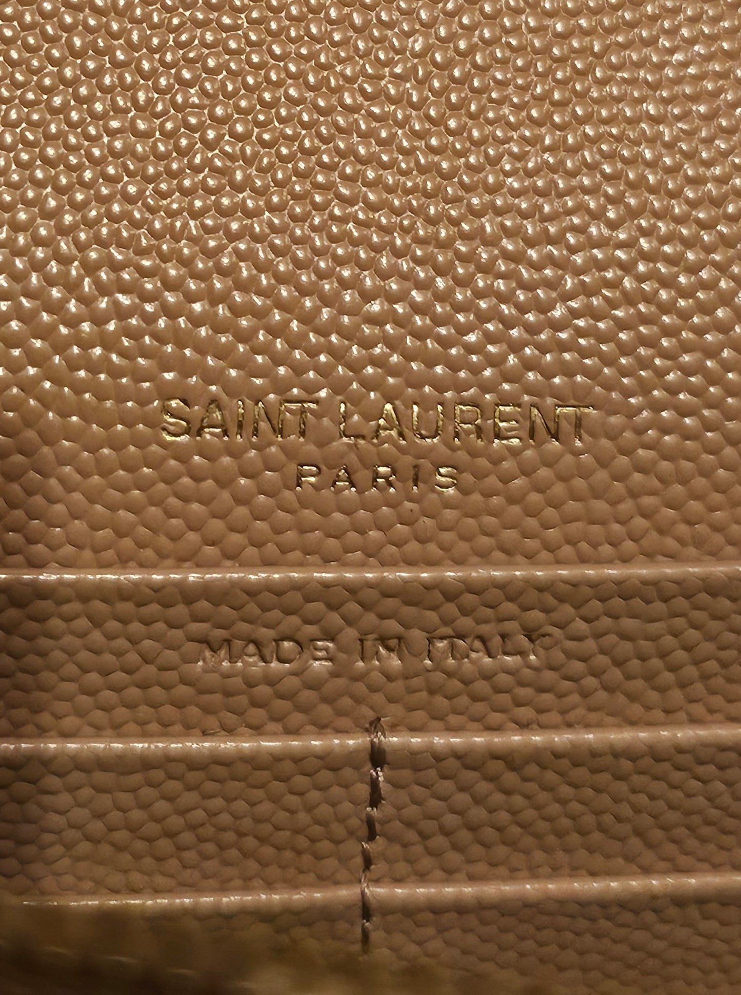 YSL - Envelope Chain wallet - Dark beige.