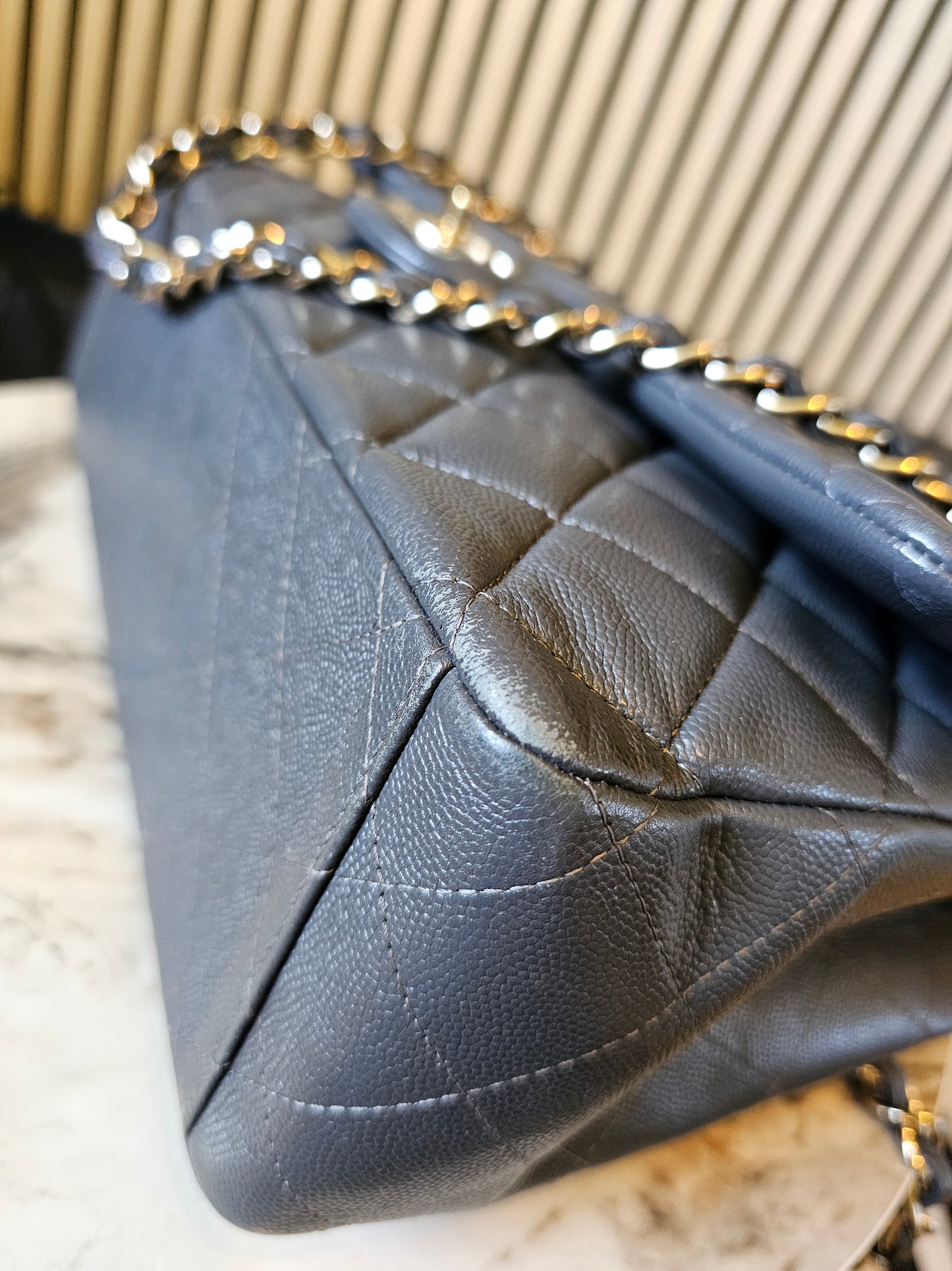 A58601 - Chanel Maxi Classic - Dark Grey with GHW.