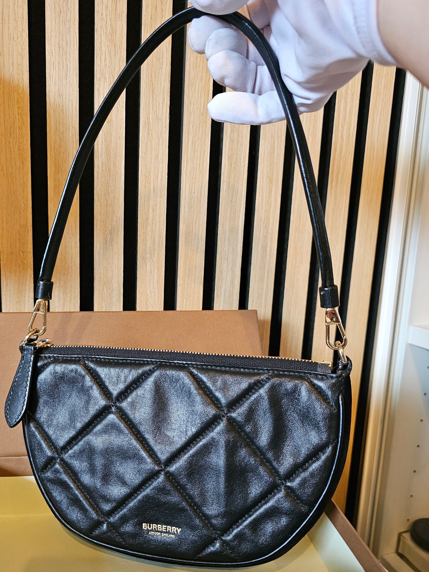 Burberry Olympia pouch/bag in black.
