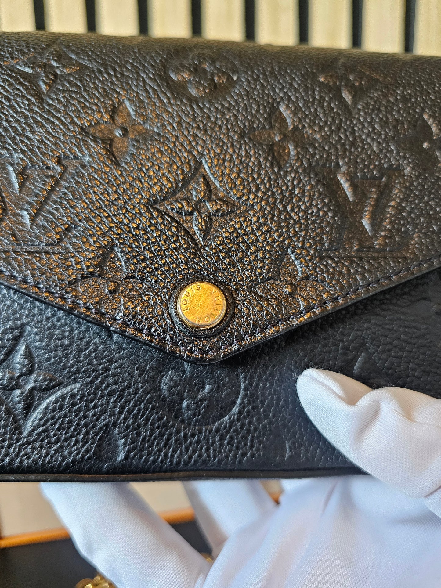 Louis vuitton - Félicie pochette MNG, Black Emp. Leather.