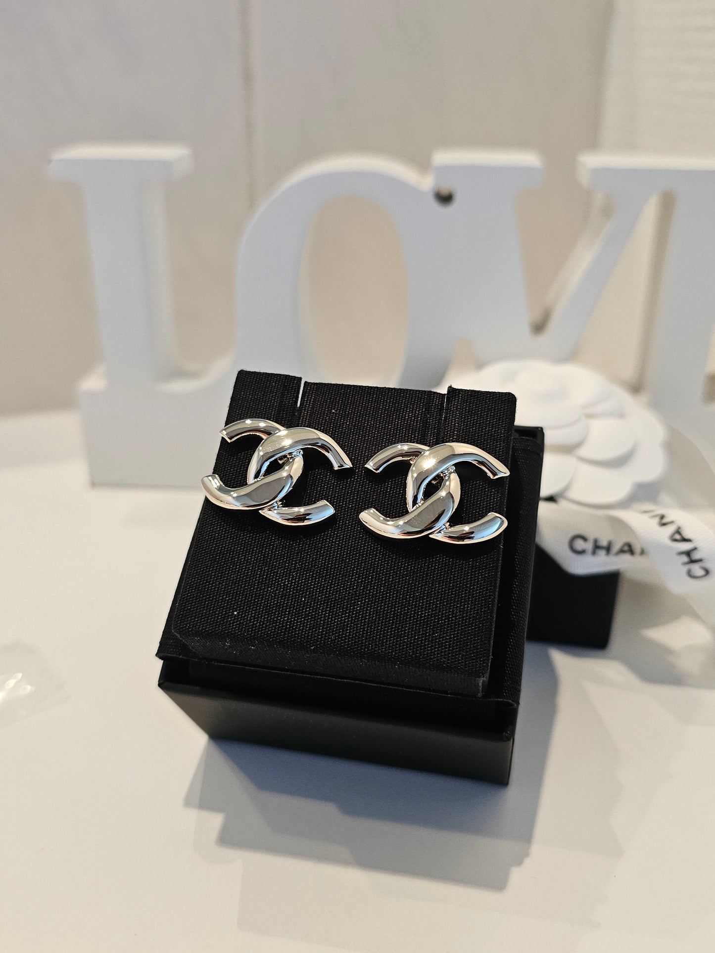 ABF588 Chanel øreringe - Golden CC earrings.