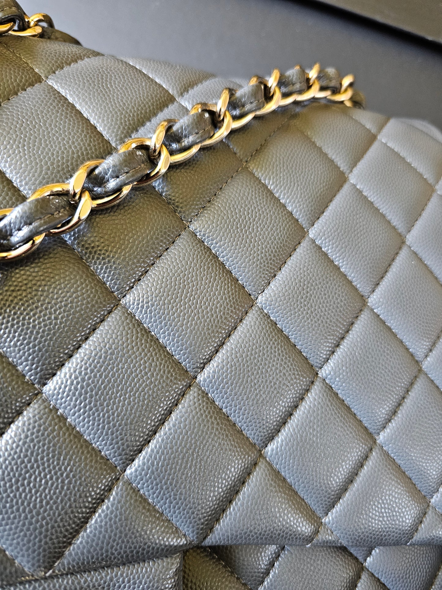 A58601 - Chanel Maxi Classic - Dark Grey with GHW.