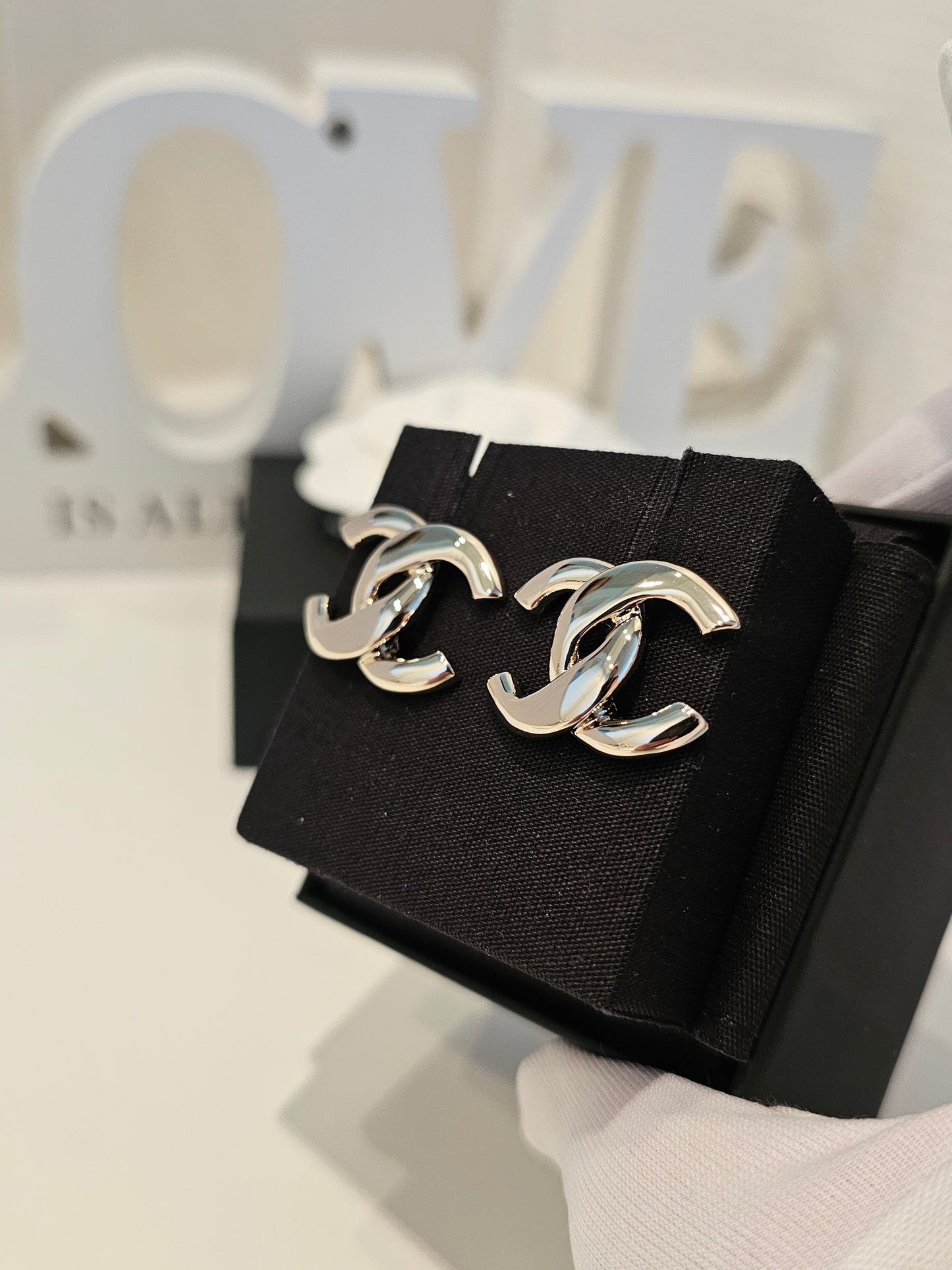 ABF588 Chanel øreringe - Golden CC earrings.