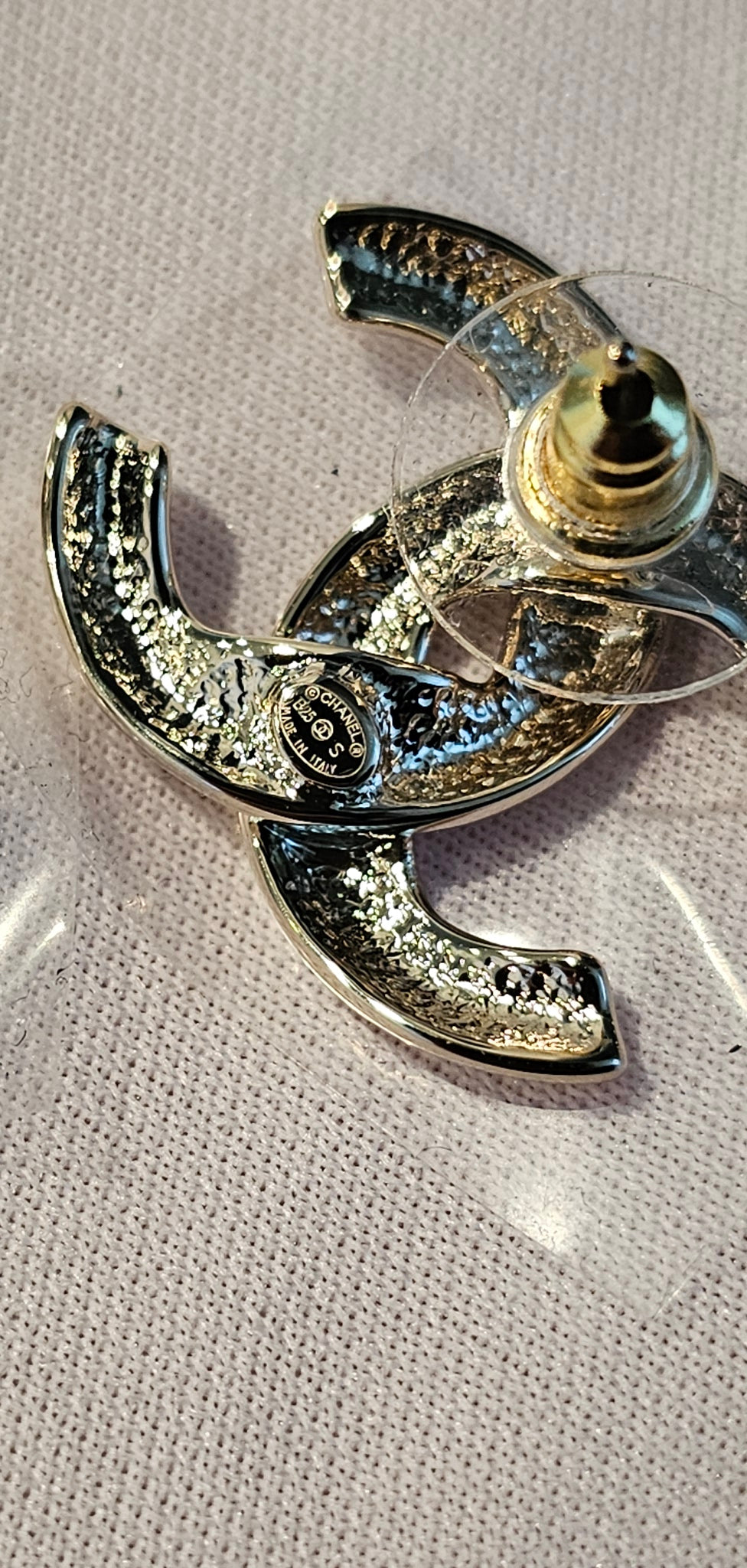ABF588 Chanel øreringe - Golden CC earrings.