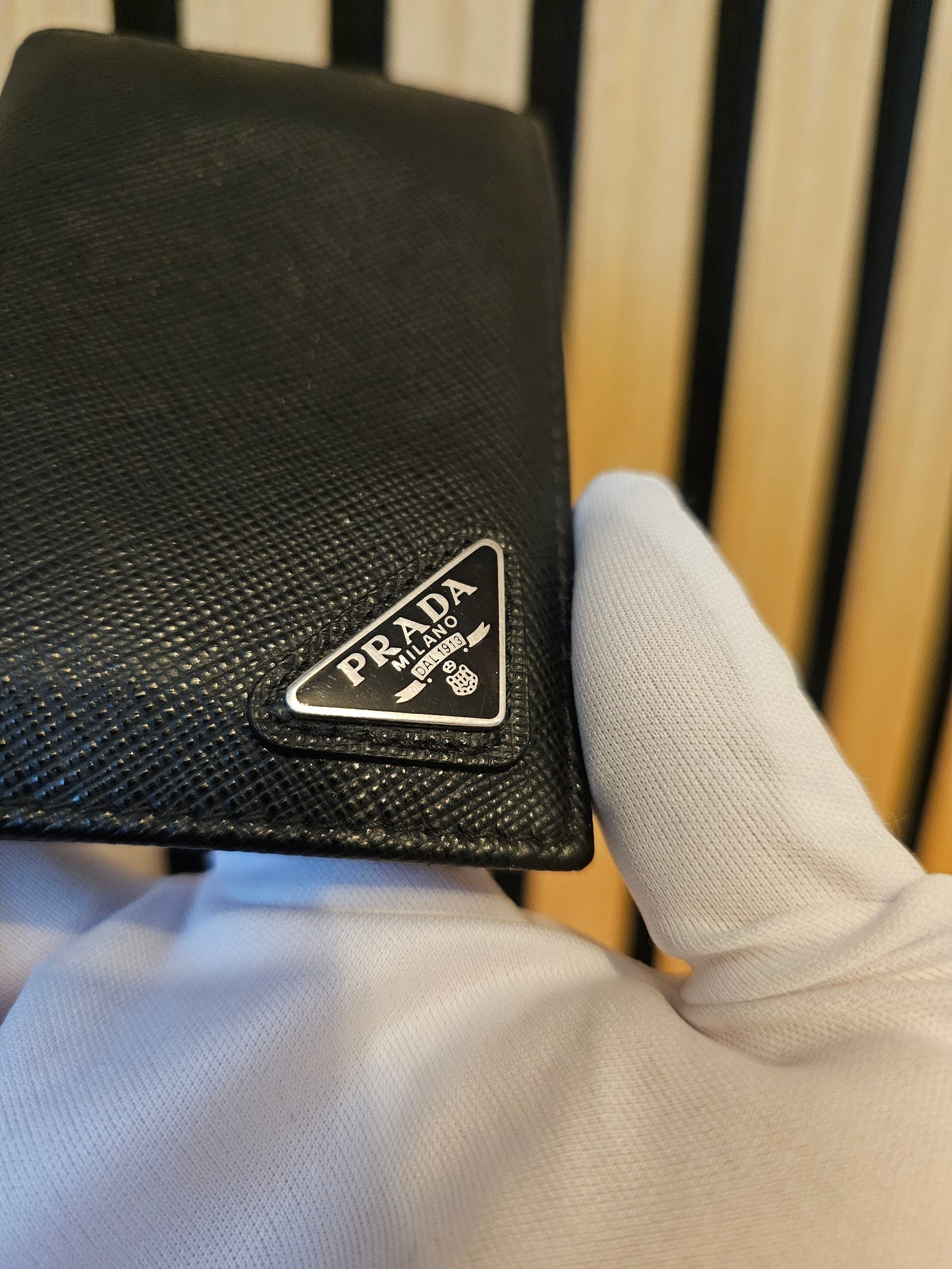 Prada Card case/wallet - Black, saffiano leather.