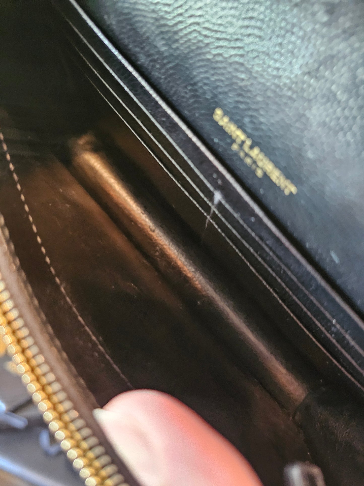 Ysl Cassandre envelope Chain wallet, black with - GHW.