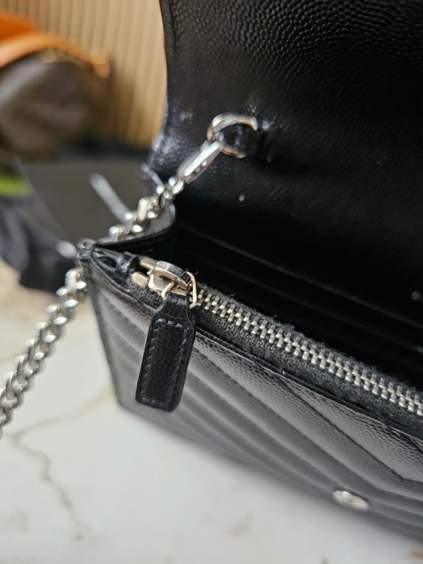 YSL - Envelope Chain wallet, black - SHW.