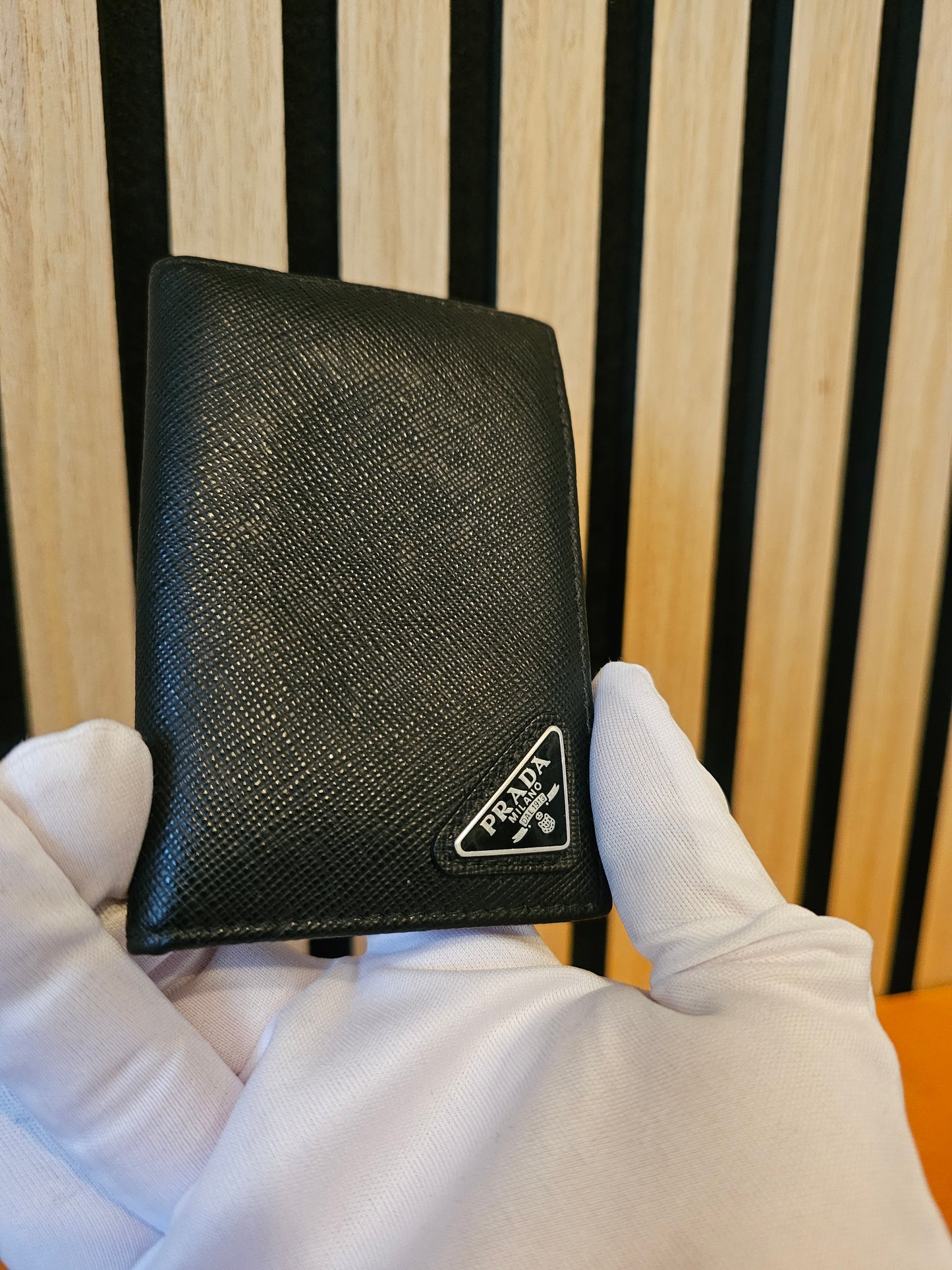 Prada Card case/wallet - Black, saffiano leather.