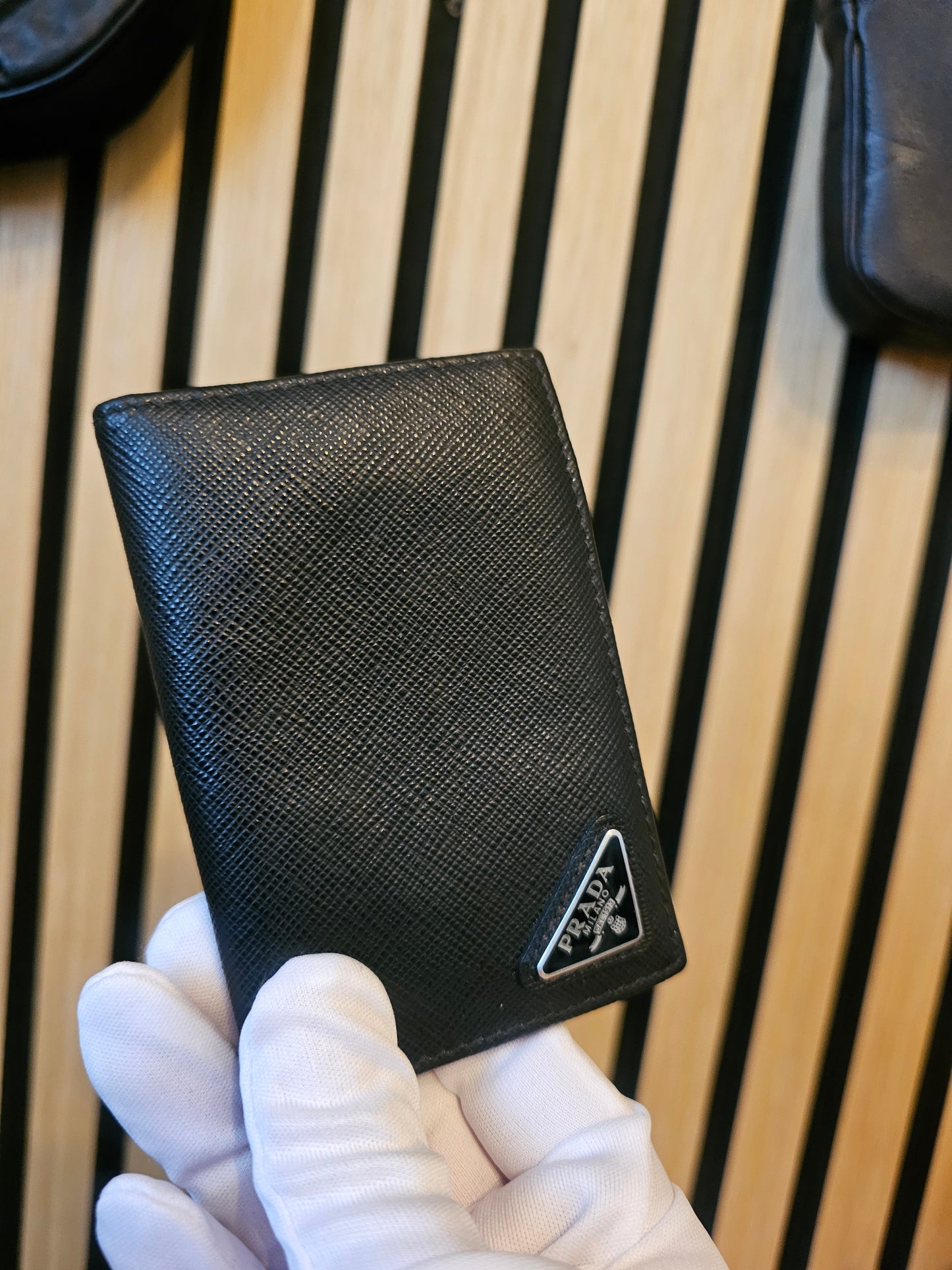 Prada Card case/wallet - Black, saffiano leather.