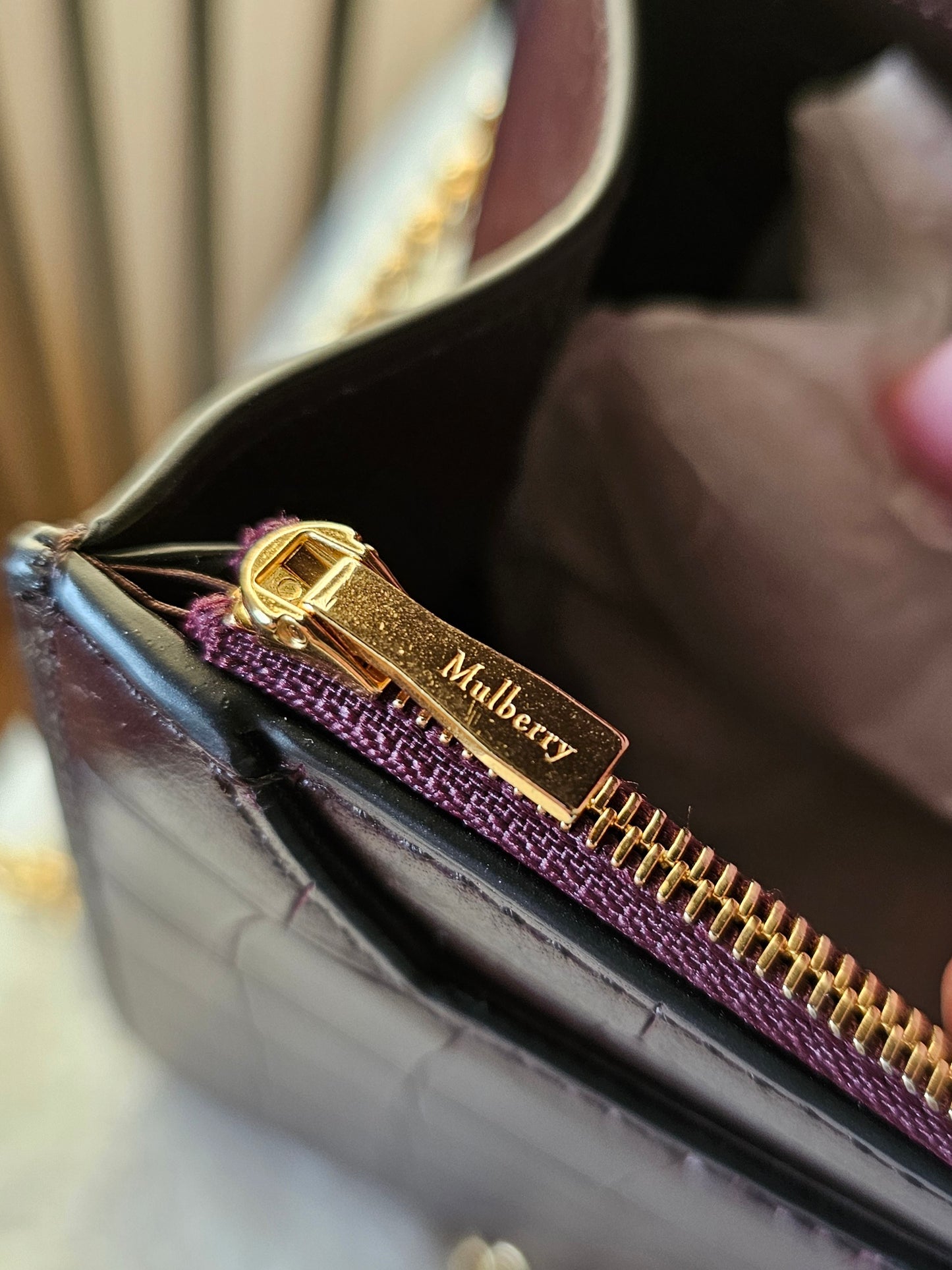 Mulberry darley croc print. Oxblood.