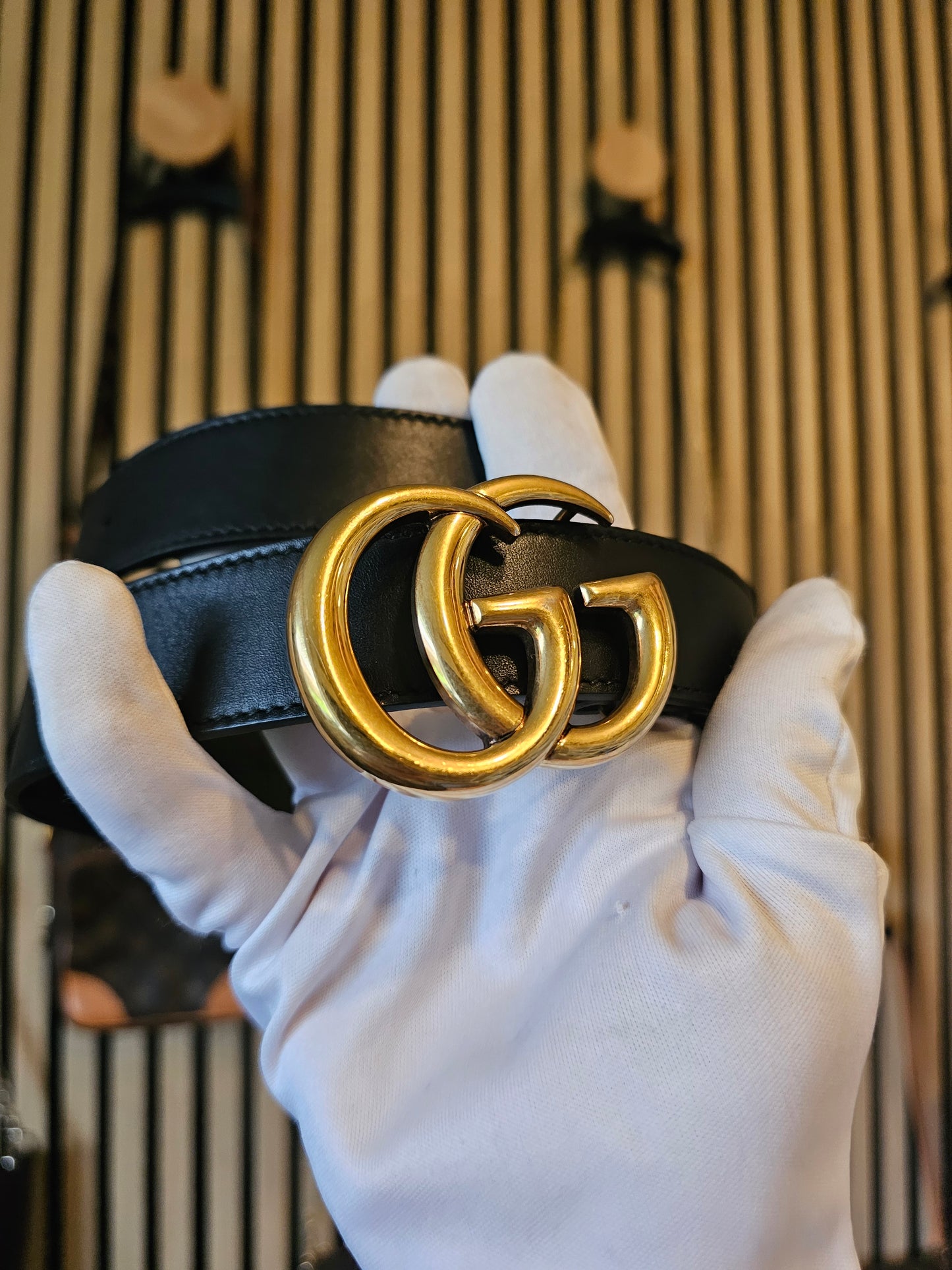 414516- Gucci belt, GG marmont black. Size 90.
