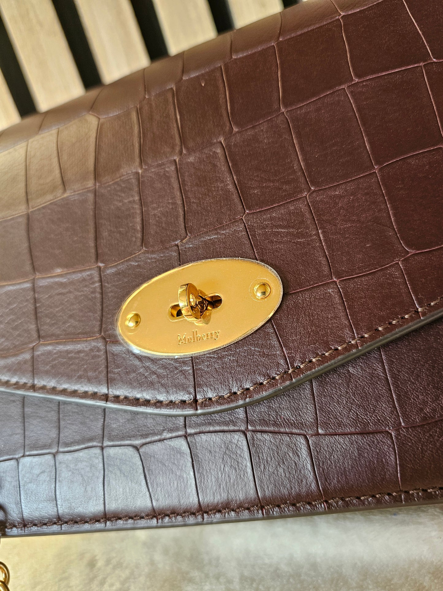 Mulberry darley croc print. Oxblood.
