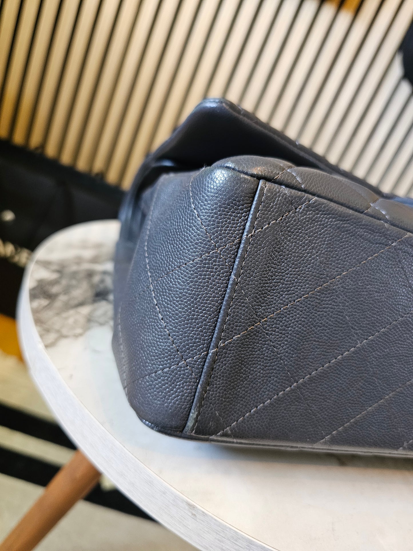 A58601 - Chanel Maxi Classic - Dark Grey with GHW.