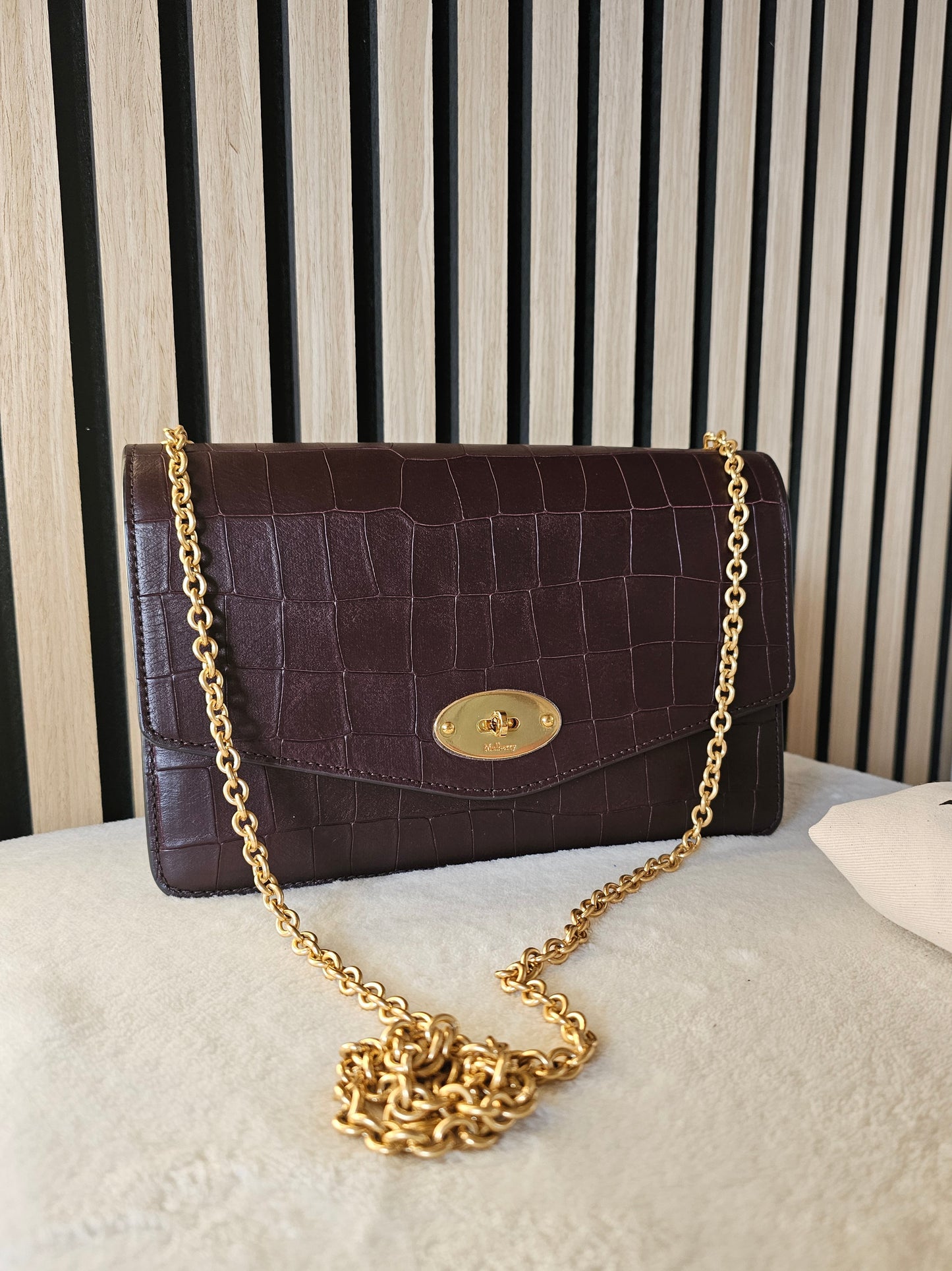 Mulberry darley croc print. Oxblood.