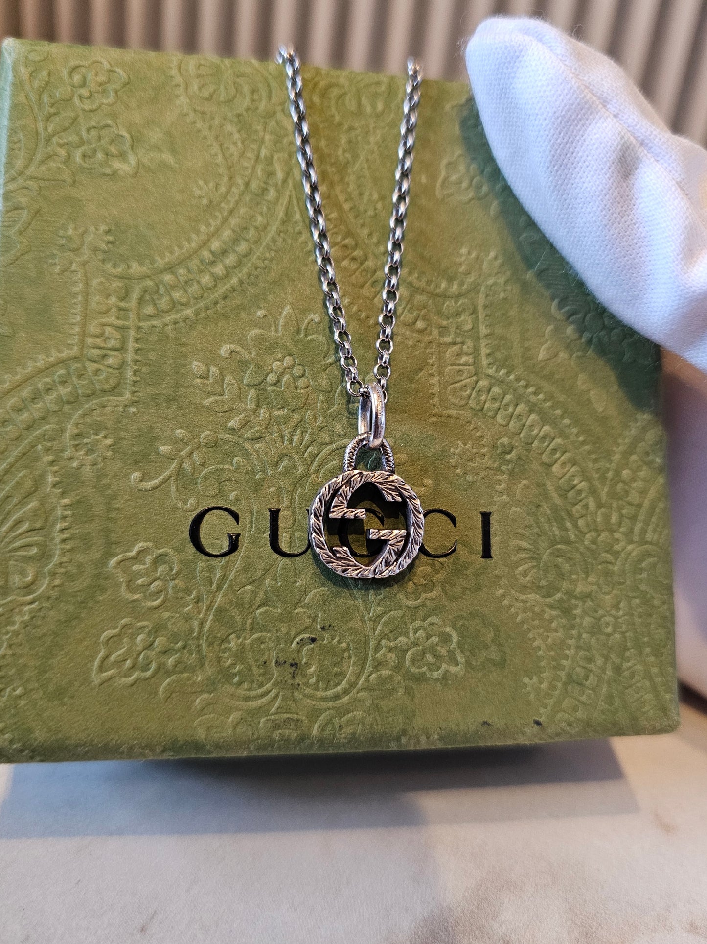 Gucci halskæde, interlocking, sterling silver 925.