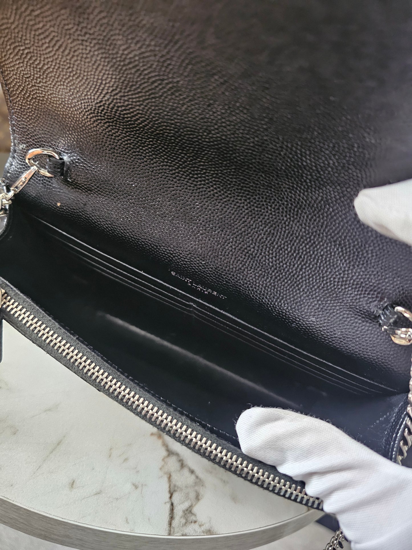 YSL - Envelope Chain wallet, black - SHW.