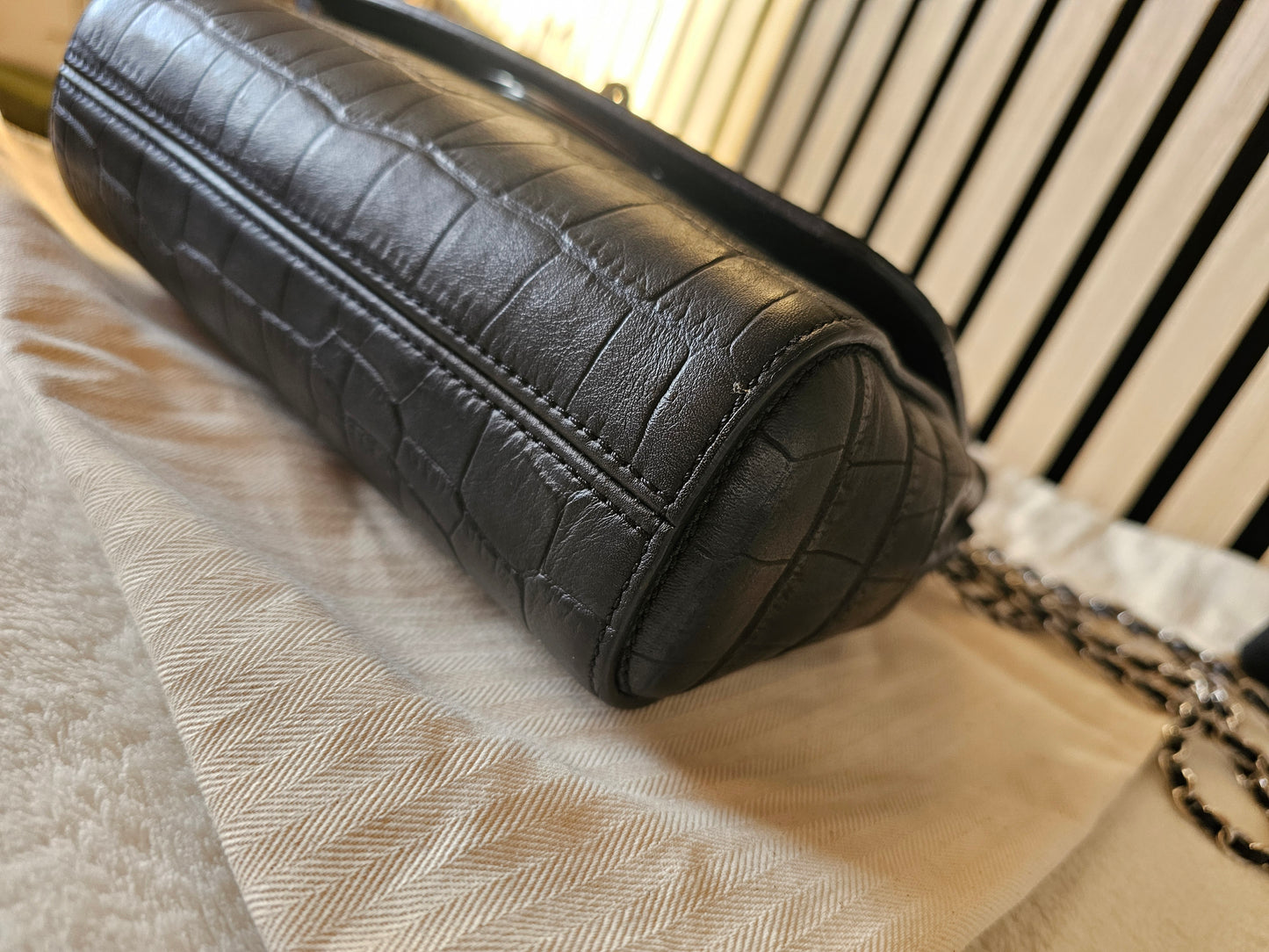 Mulberry lily croc print. Black - mat.