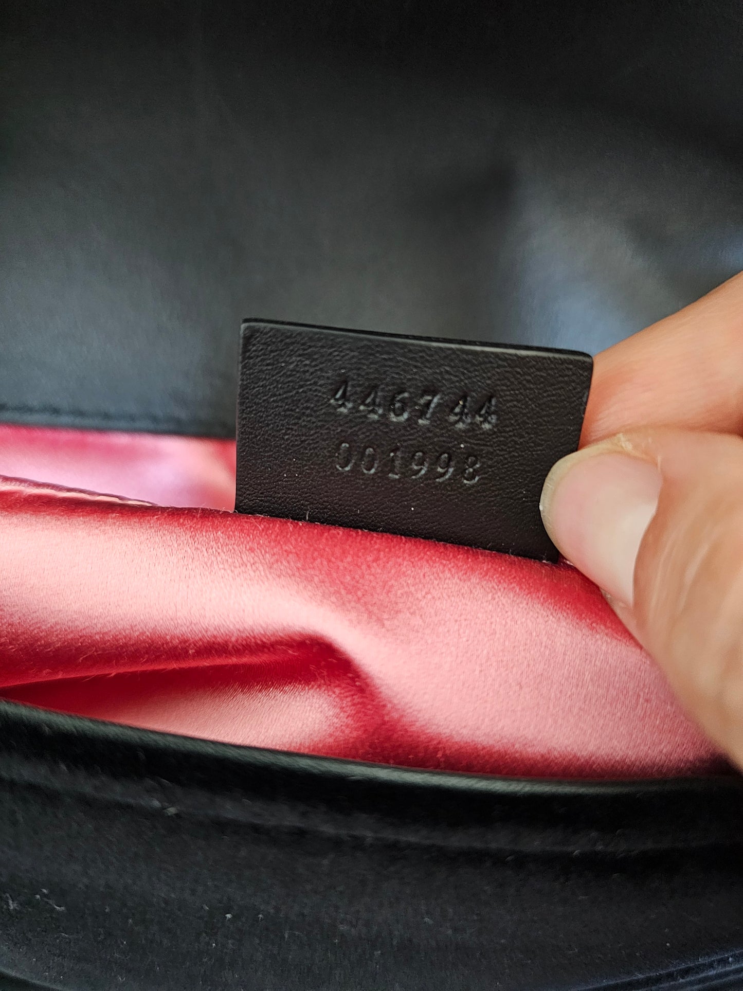 Gucci GG marmont bag, small, Black- velvet.