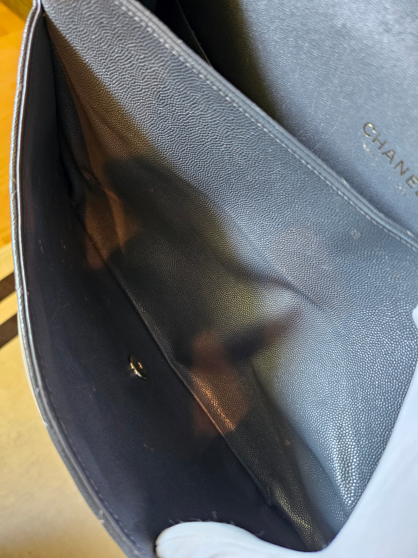 A58601 - Chanel Maxi Classic - Dark Grey with GHW.