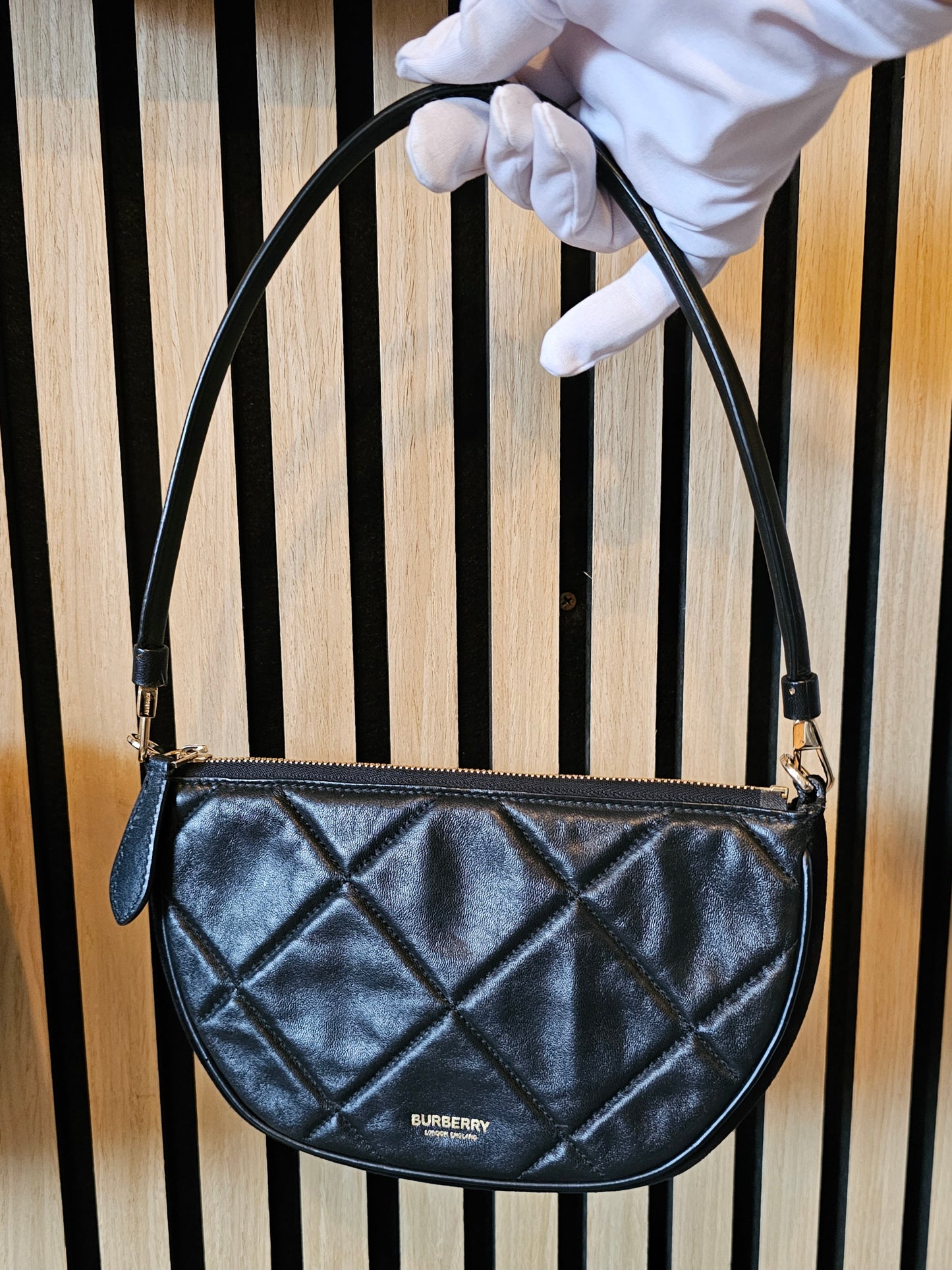 Burberry Olympia pouch/bag in black.