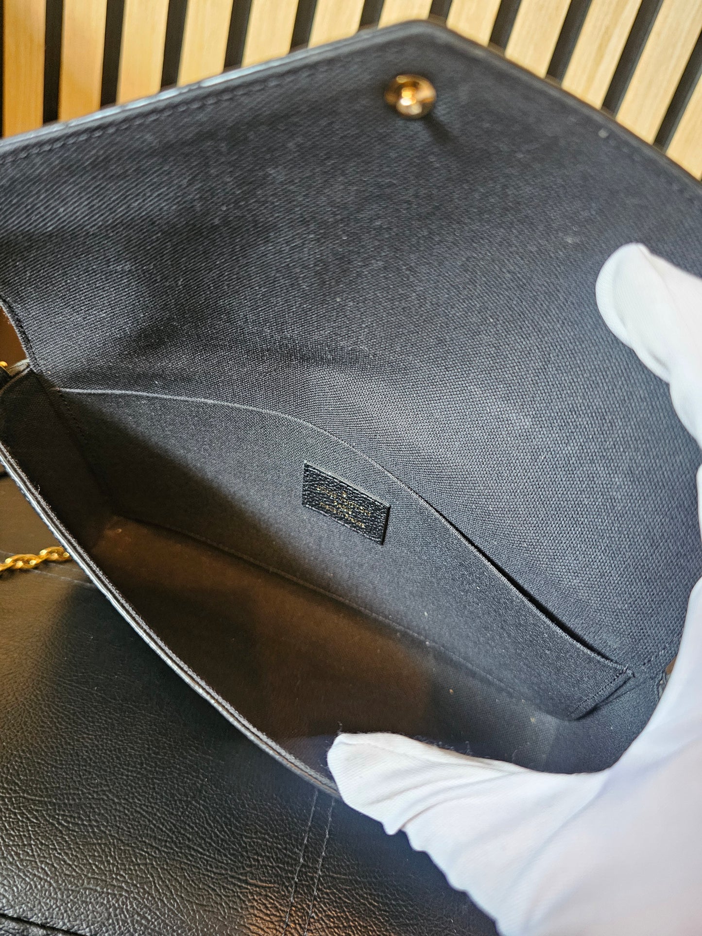 Louis vuitton - Félicie pochette MNG, Black Emp. Leather.