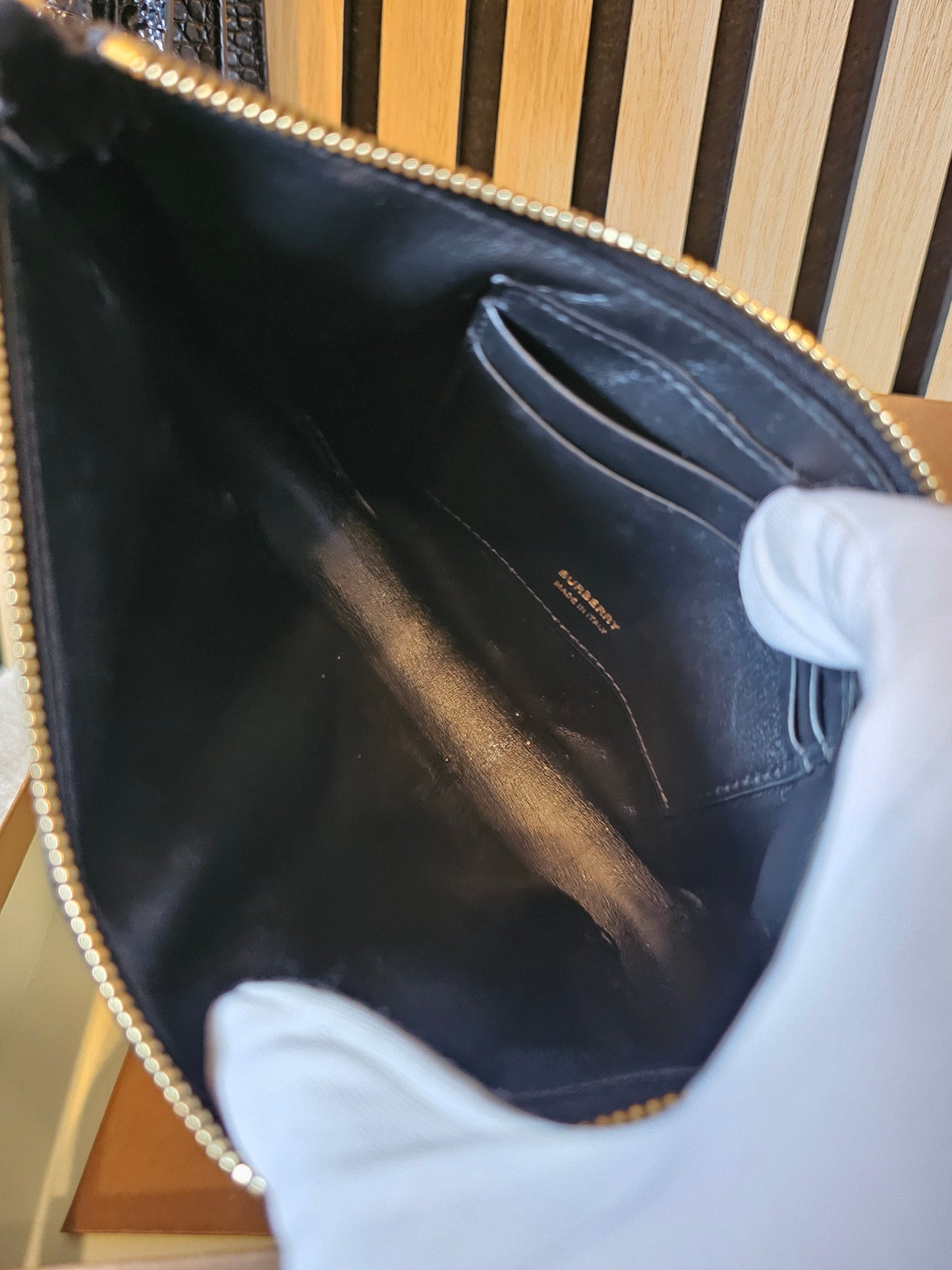 Burberry Olympia pouch/bag in black.