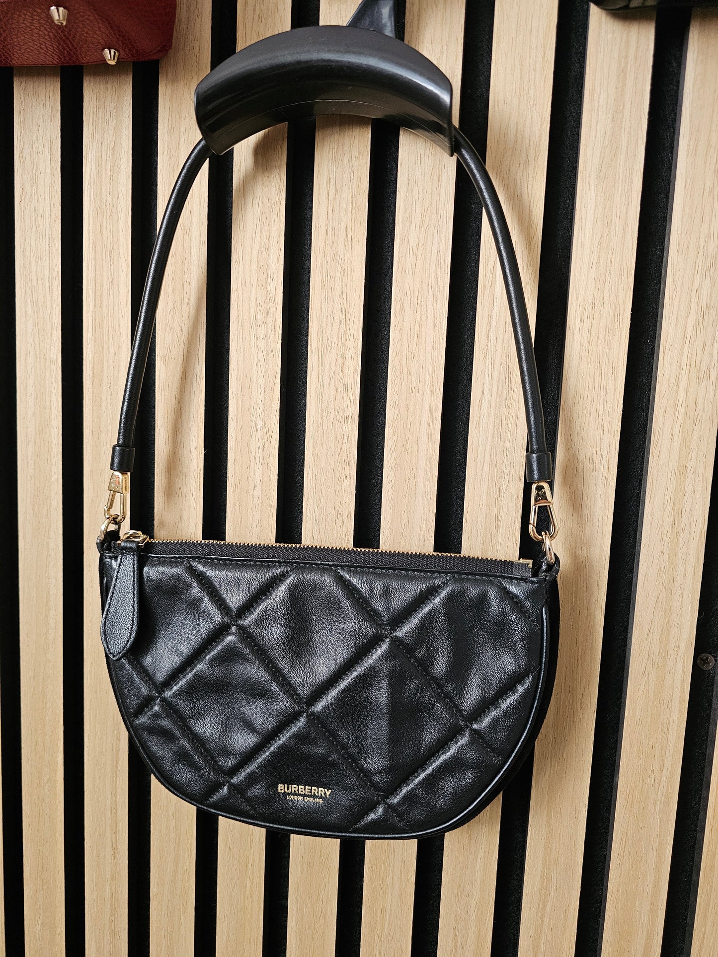 Burberry Olympia pouch/bag in black.