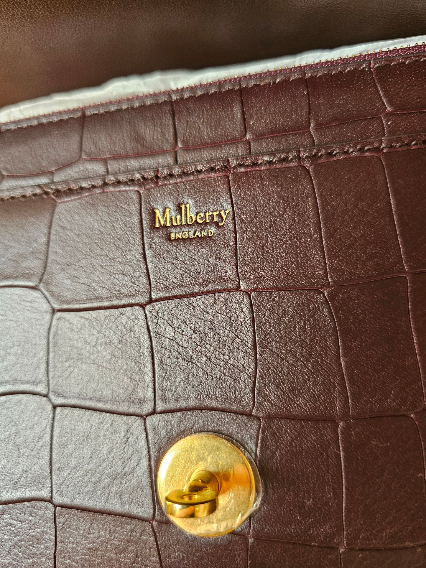 Mulberry darley croc print. Oxblood.