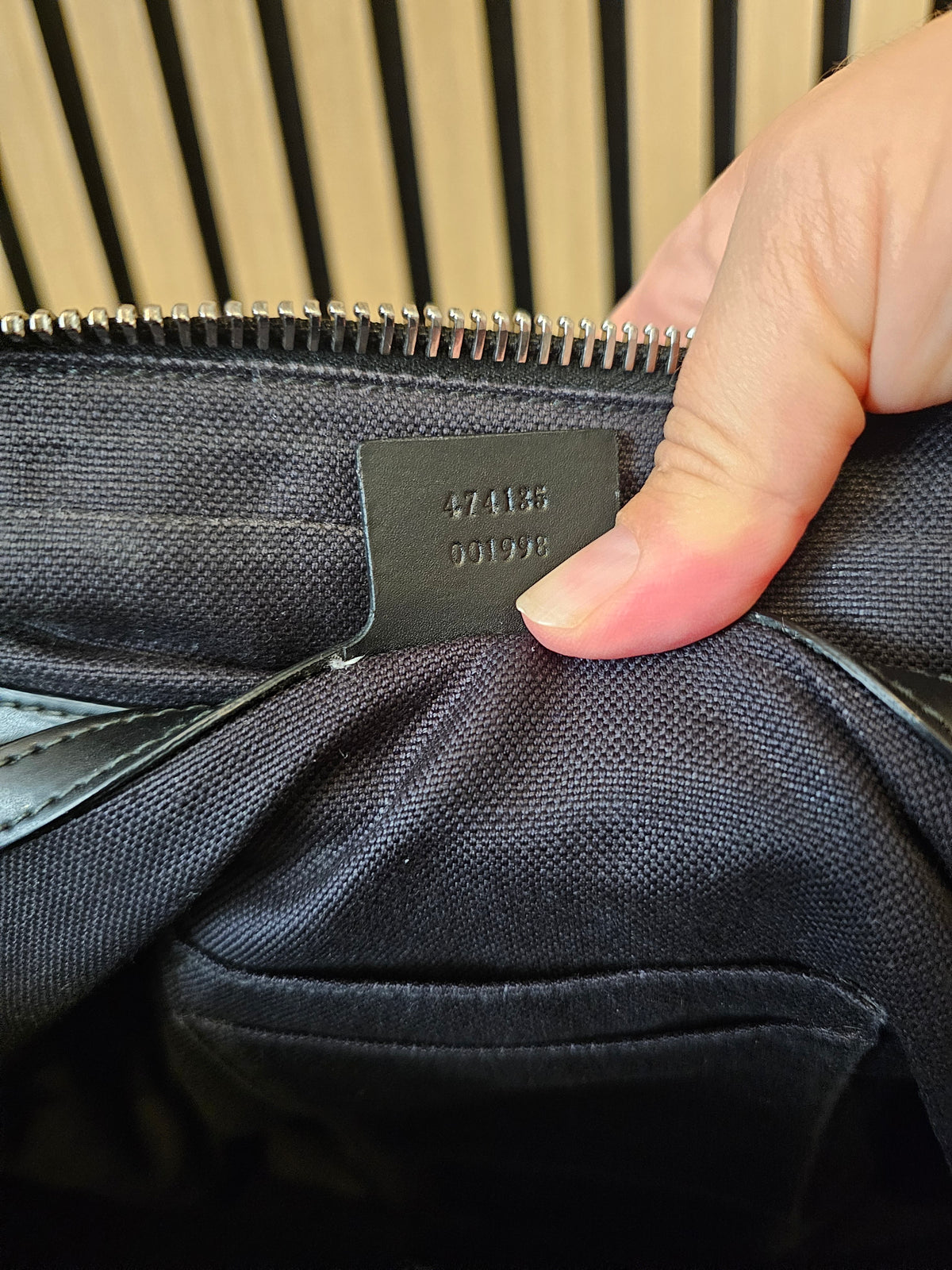 Gucci briefcase, GG supreme, black.