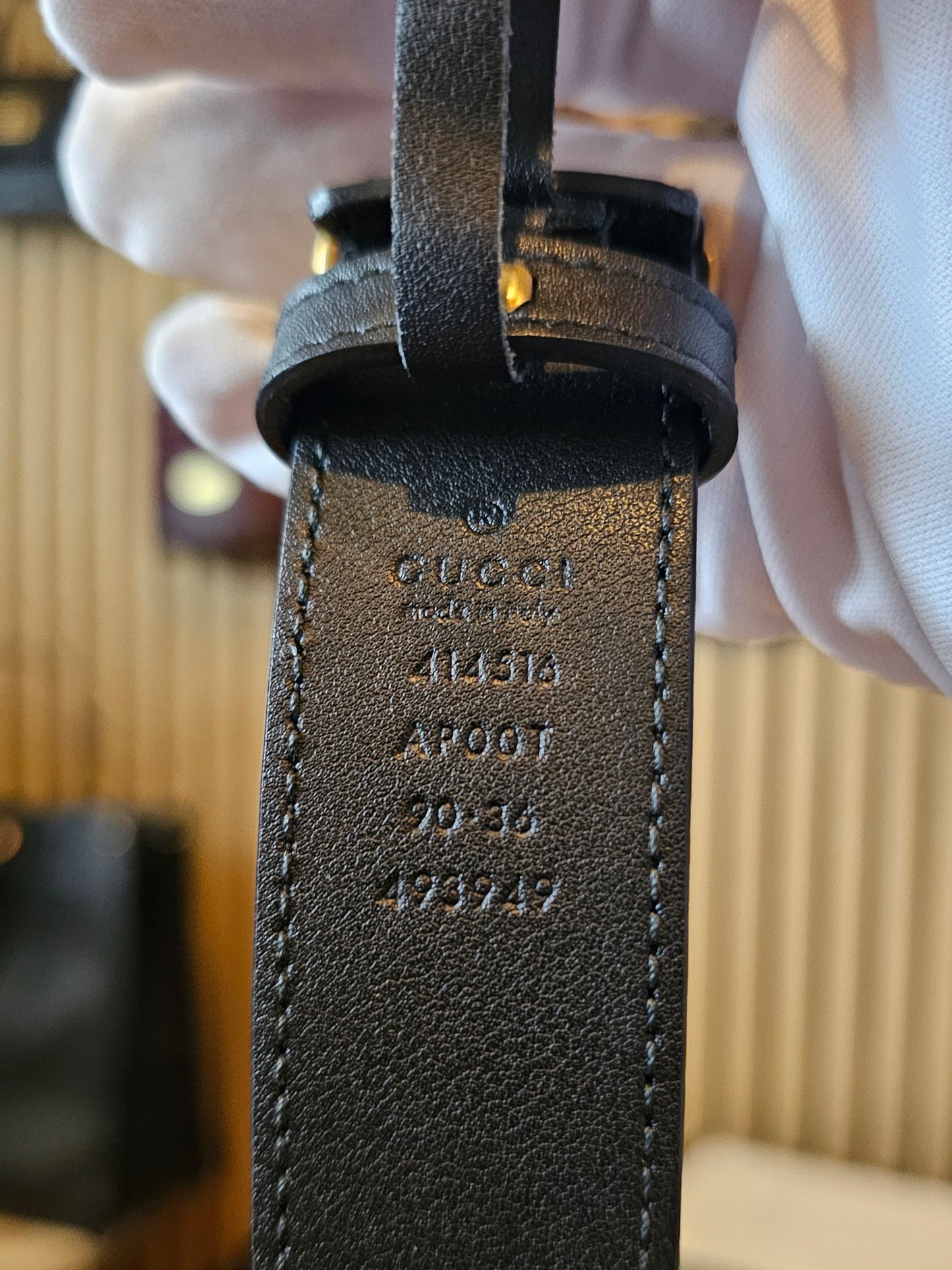 414516- Gucci belt, GG marmont black. Size 90.