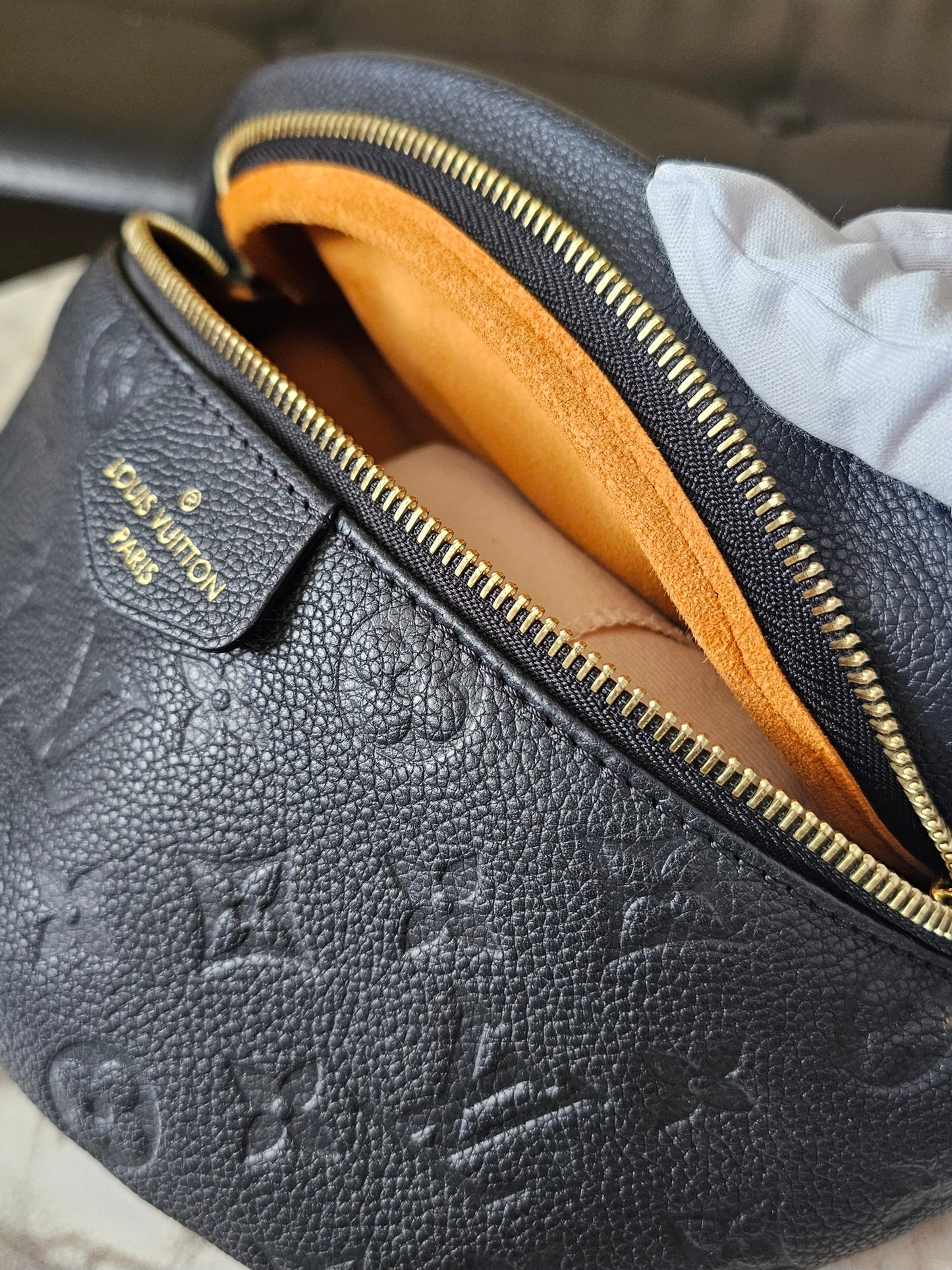 M44812- Louis Vuitton Bumbag in Monogram, black empreinte leather.