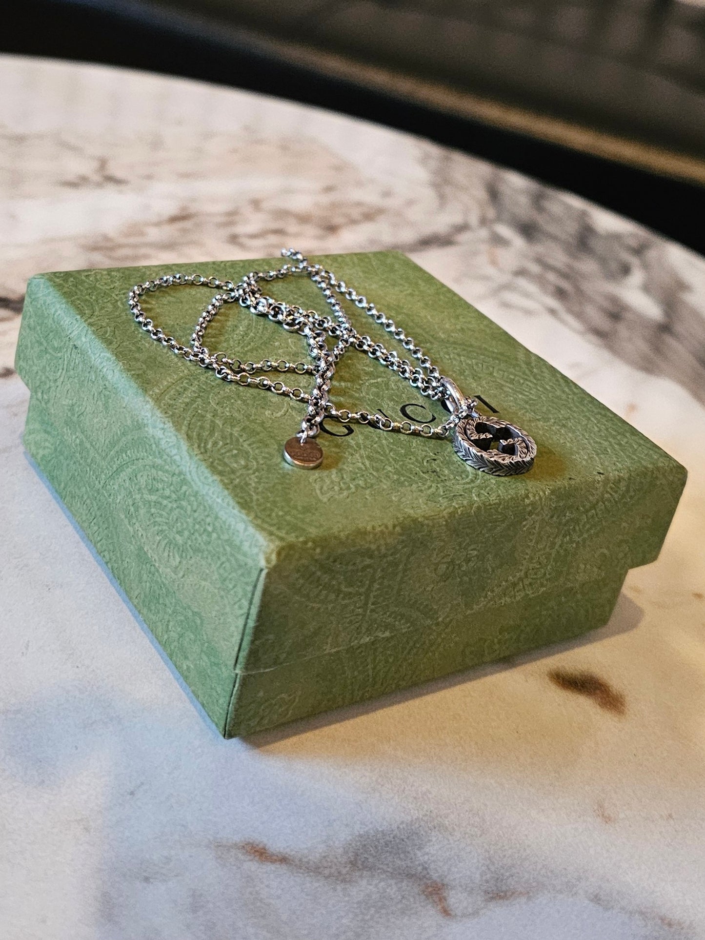 Gucci halskæde, interlocking, sterling silver 925.