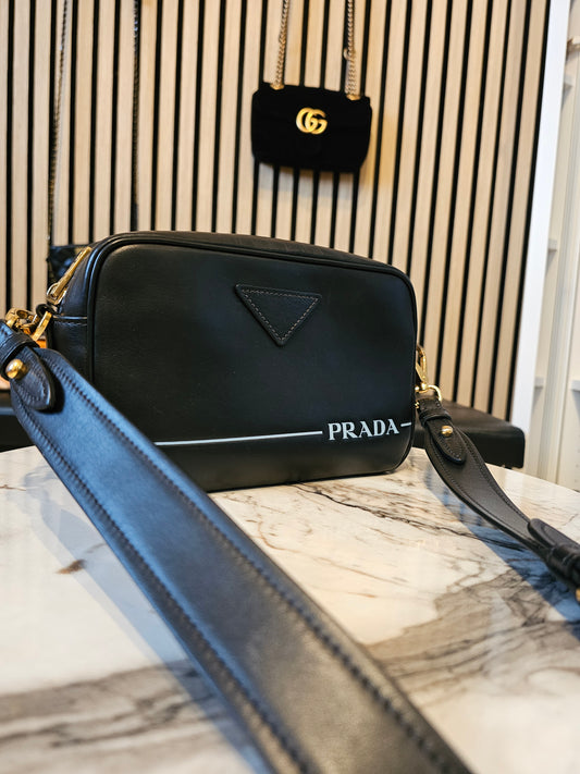Prada Mirage Camera bag - black, saffiano leather.