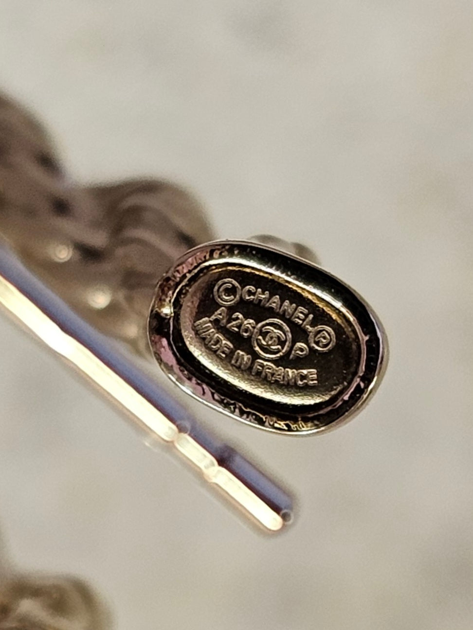 ABH176 - Chanel Earrings, small golden hoops.