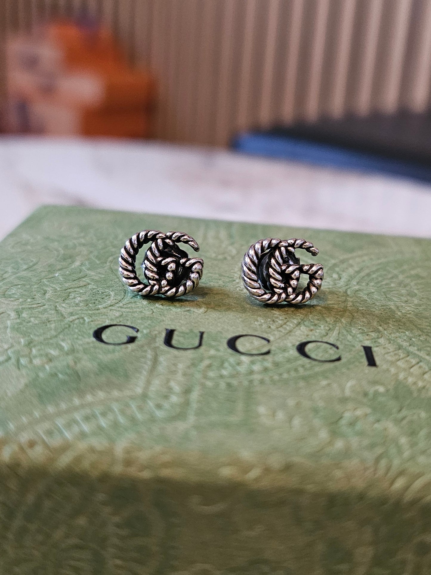 627755- Gucci GG marmont silver earrings