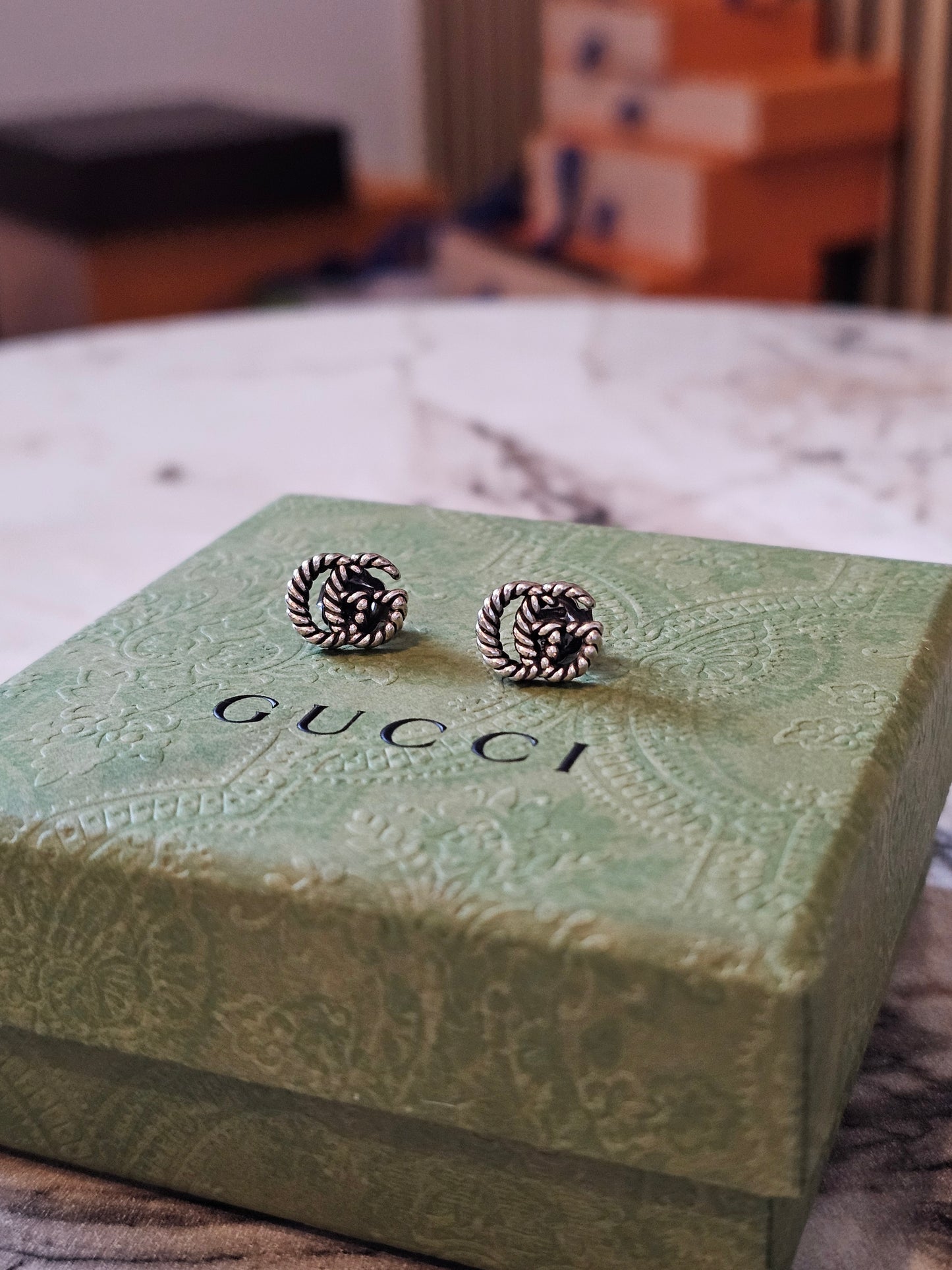 627755- Gucci GG marmont silver earrings