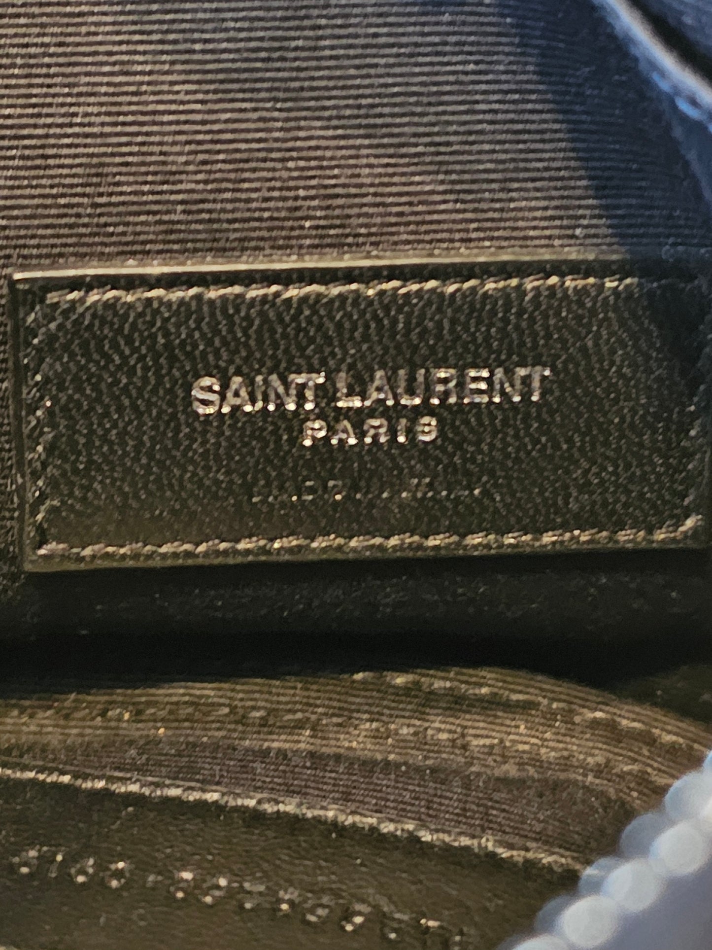 YSL slim purse, black croc print.