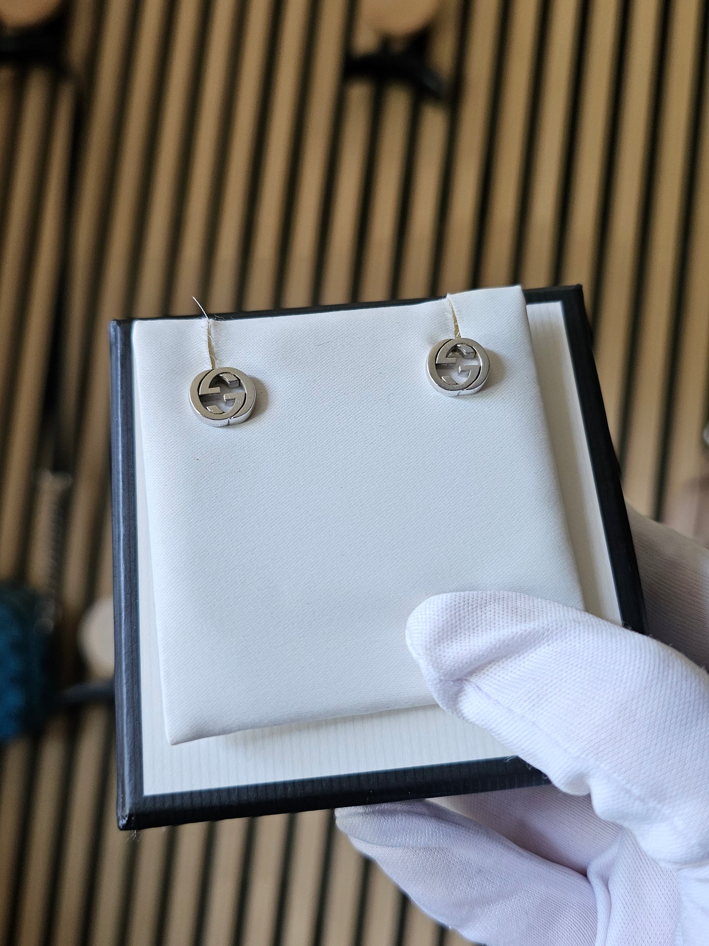 Gucci sølv øreringe - interlocking studs sterling silver.