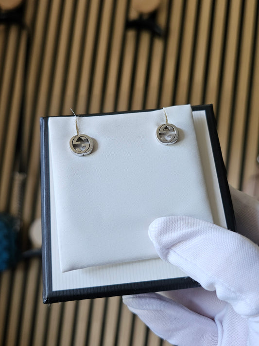 Gucci sølv øreringe - interlocking studs sterling silver.
