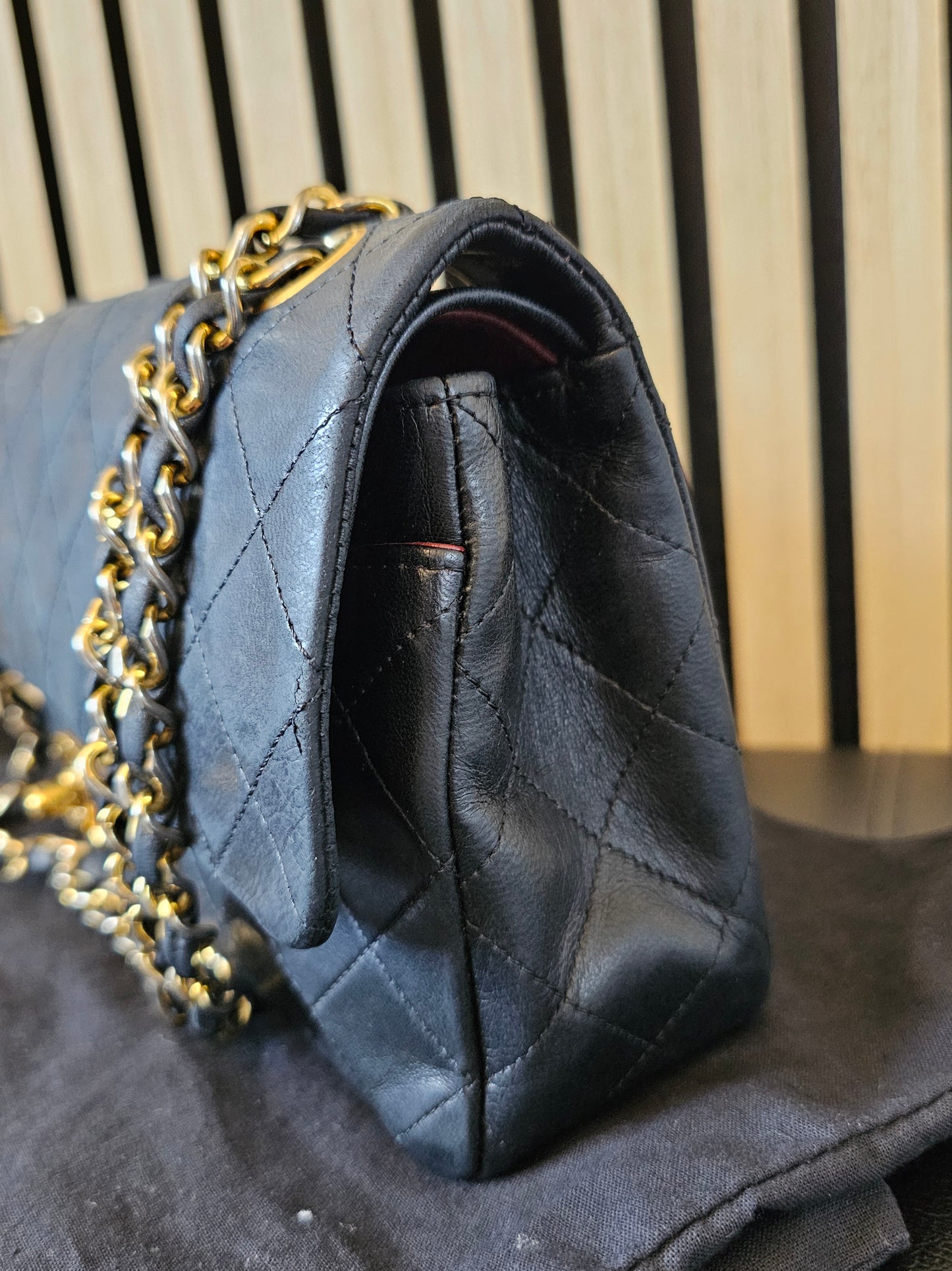 Chanel Classic double flap, small, GHW, lambskin - Black.