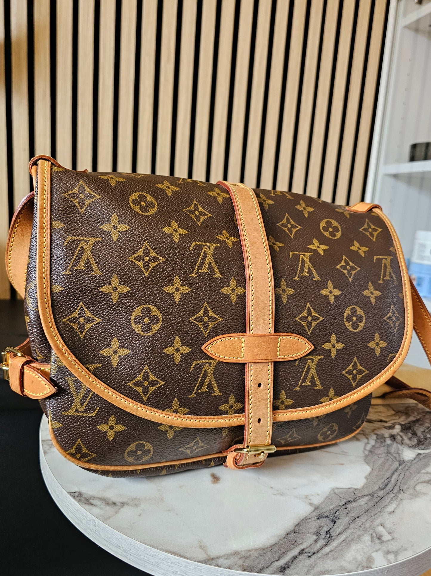M42256 - Louis Vuitton Saumur 30, MNG. Kanvas.