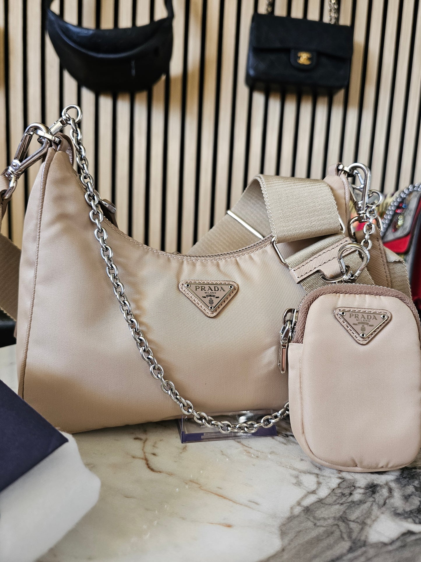Prada Re-Edition 2005, Nylon - Beige.