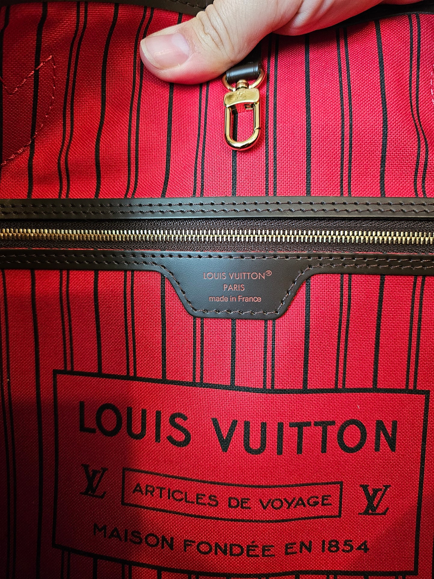 Louis Vuitton Neverfull MM, Damier ebene - Cerise.