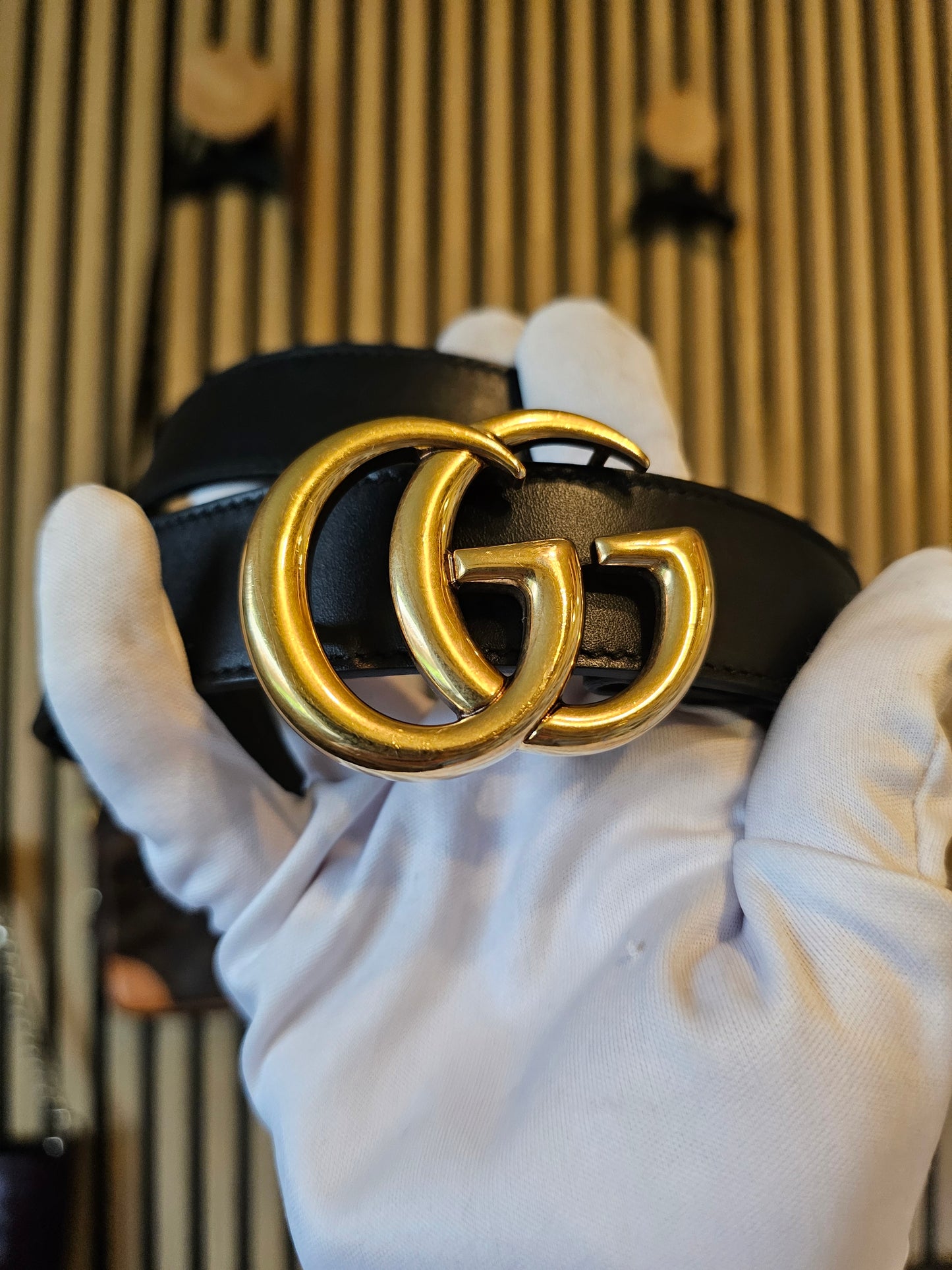 414516- Gucci belt, GG marmont black. Size 90.