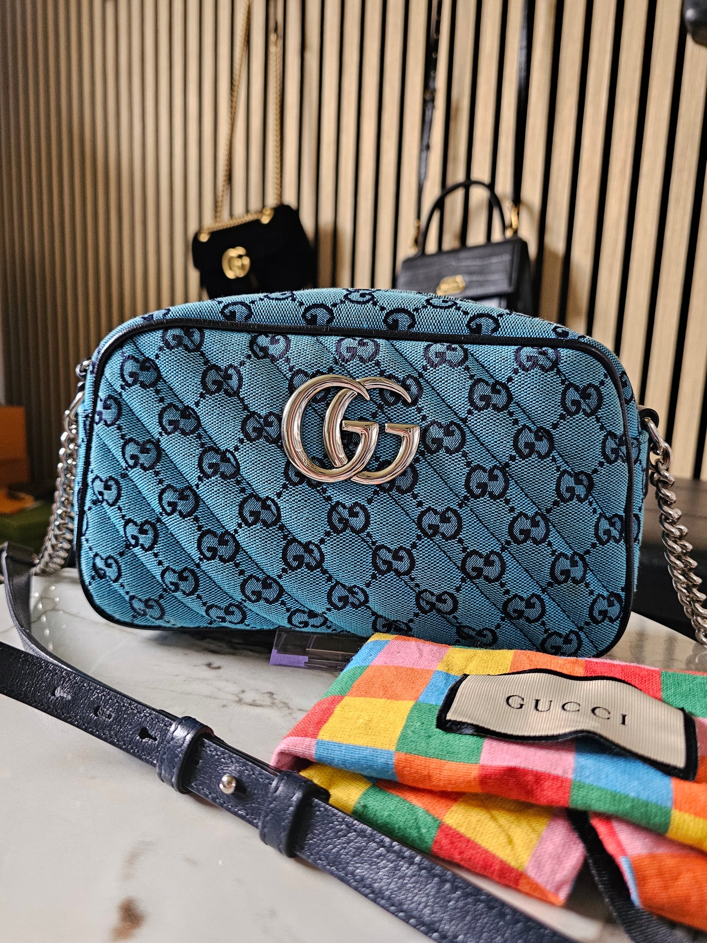 Gucci GG marmont bag - denim blue.