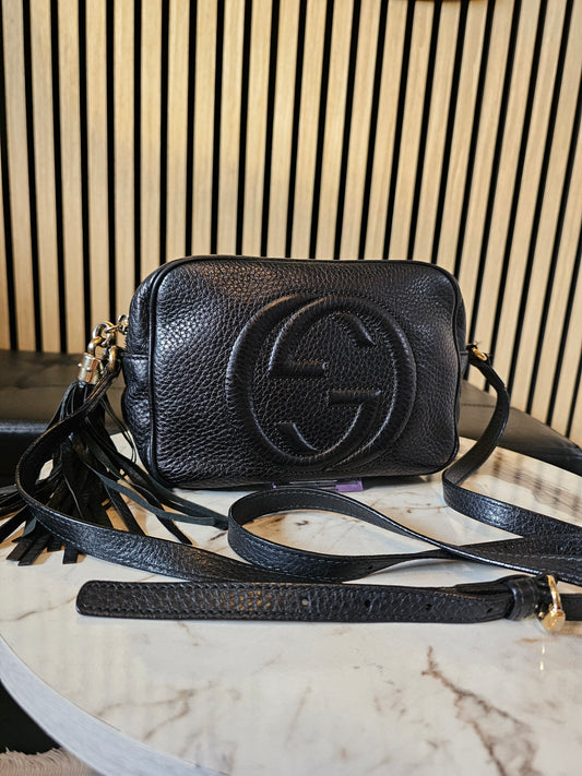 308364- GUCCI Soho leather disco bag, black.